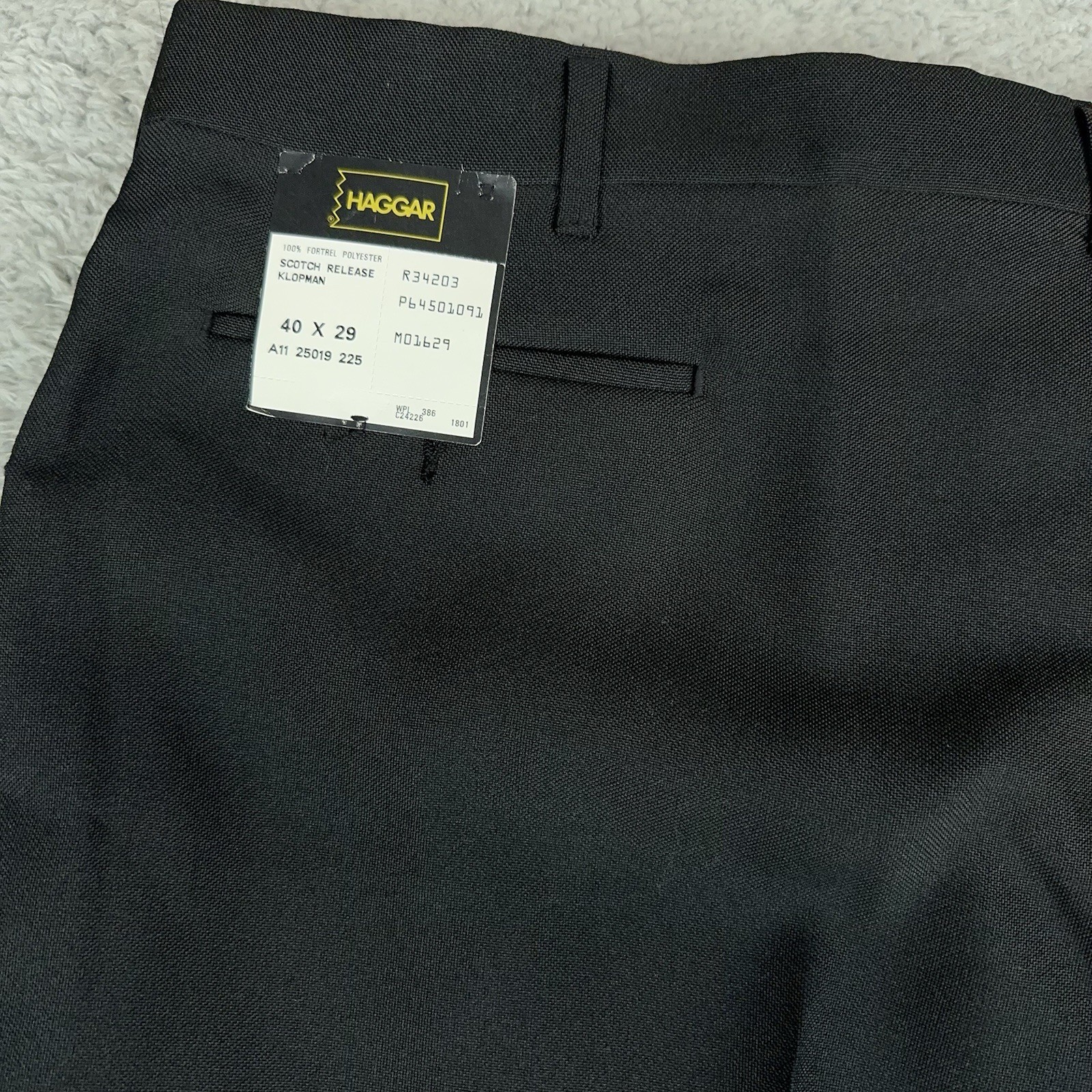 Vintage Deadstock Haggar Slacks 40 X 29 Black Polyester
