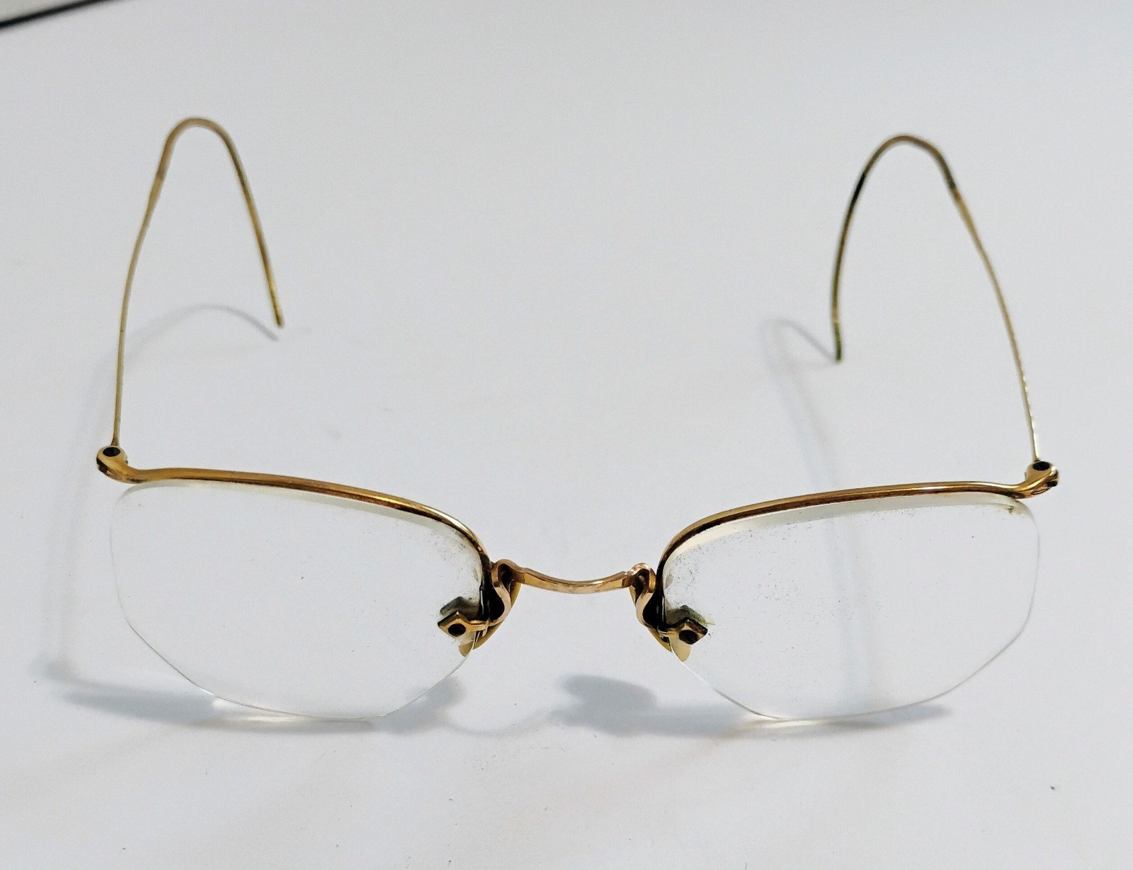 Vintage/Antique Artcraft Bifocal Eyeglasses Wire Frame Half Octagon 12 KT GF