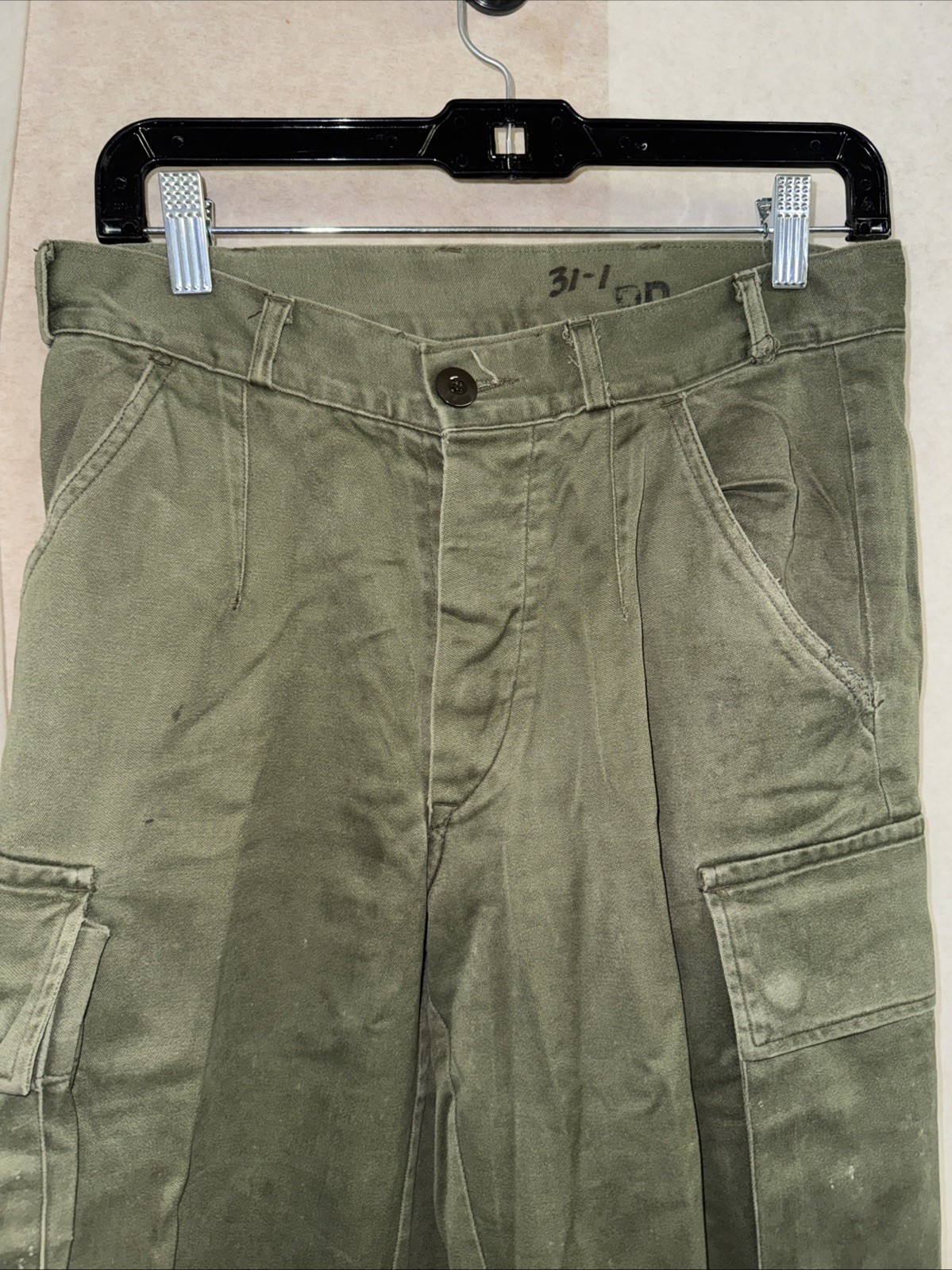 Dutch Military Field Pants Cargo Trousers Olive Green 31×31 Surplus 1981
