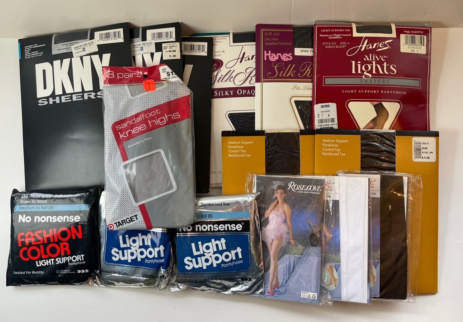 Set of 15 Vintage Pantyhose Stockings Knee Highs Sheers
