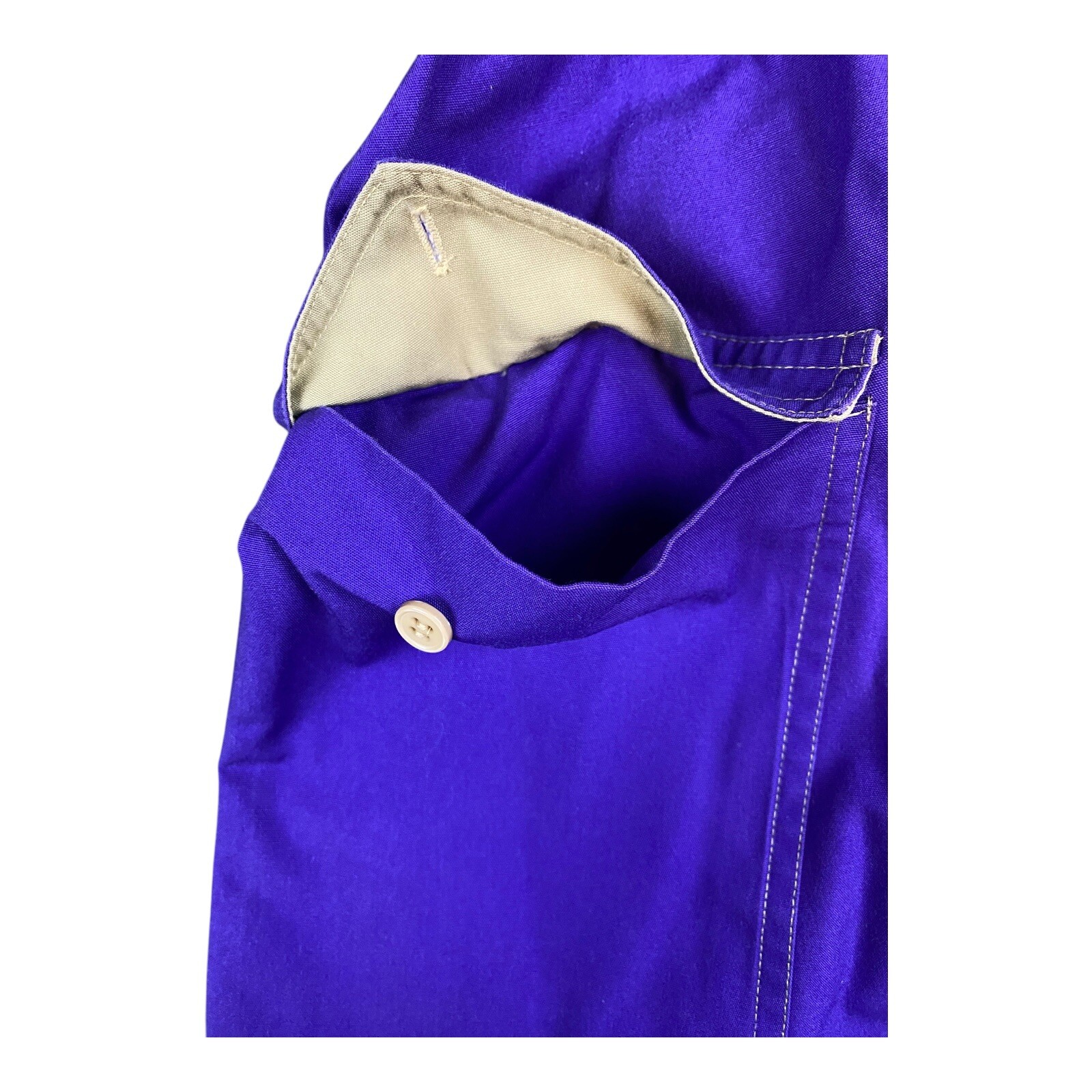 VTG 70’s Shirt Dres 11/12 Purple Western Cinched Waist Utility Pockets Thick