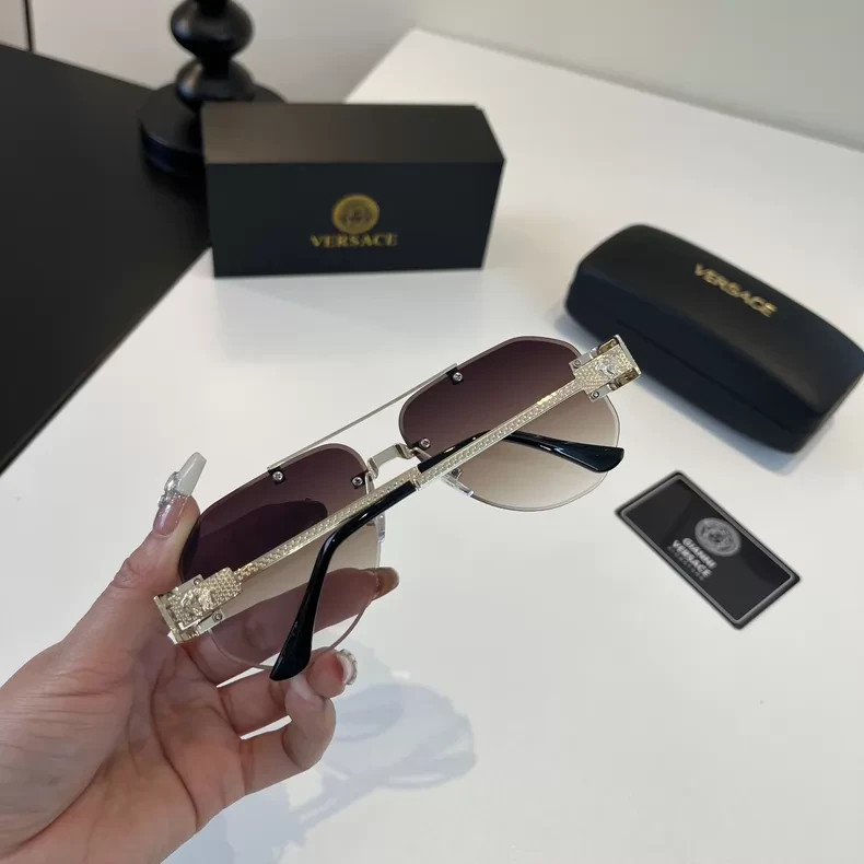 Versace Classic Aviator Frameless Men’s Gold Fashion Sunglasses New