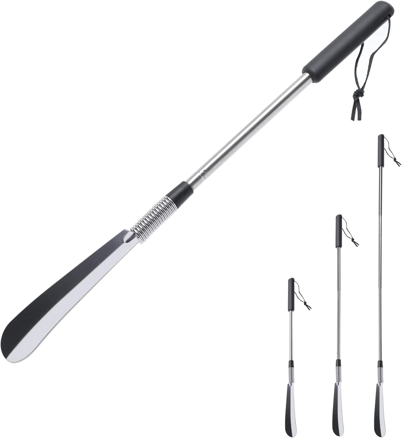 Extendable Shoe Horn Long Handle for Seniors, Twist to Lock, 16″ to 31″Ad