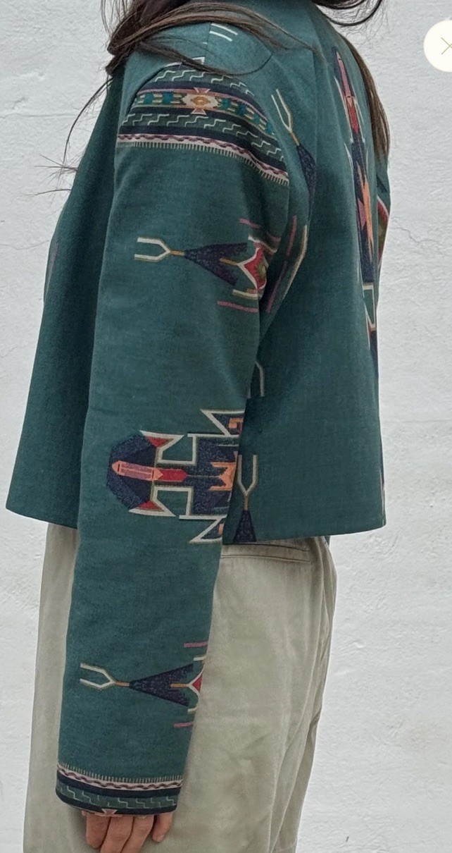 WRAPS SOUTHWESTERN Double Ranch Short JACKET Vtg 80’s Silver Concho Texas L