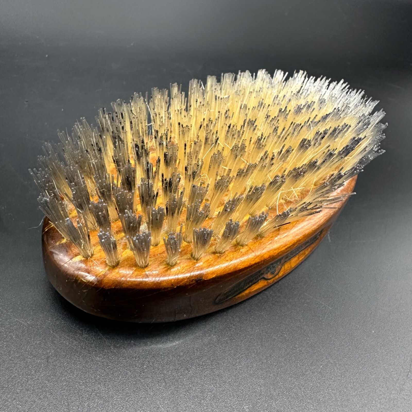 Vintage Shoe Brush Royal Sweden Wooden Natural Synthetic Bristles Oval Retro