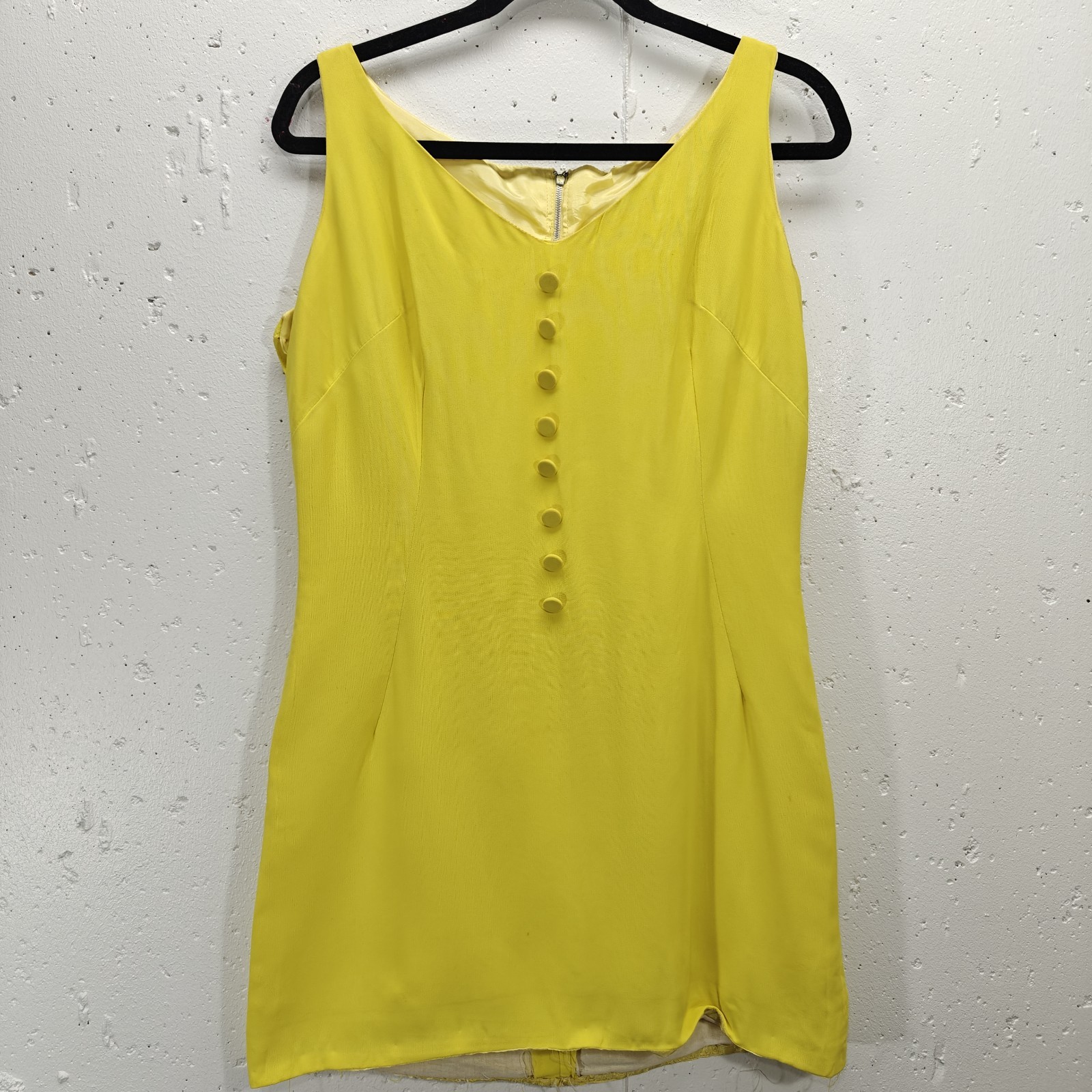 VTG Irving Nadler Yellow Dress Womens Union Made Mini Sundress 60s