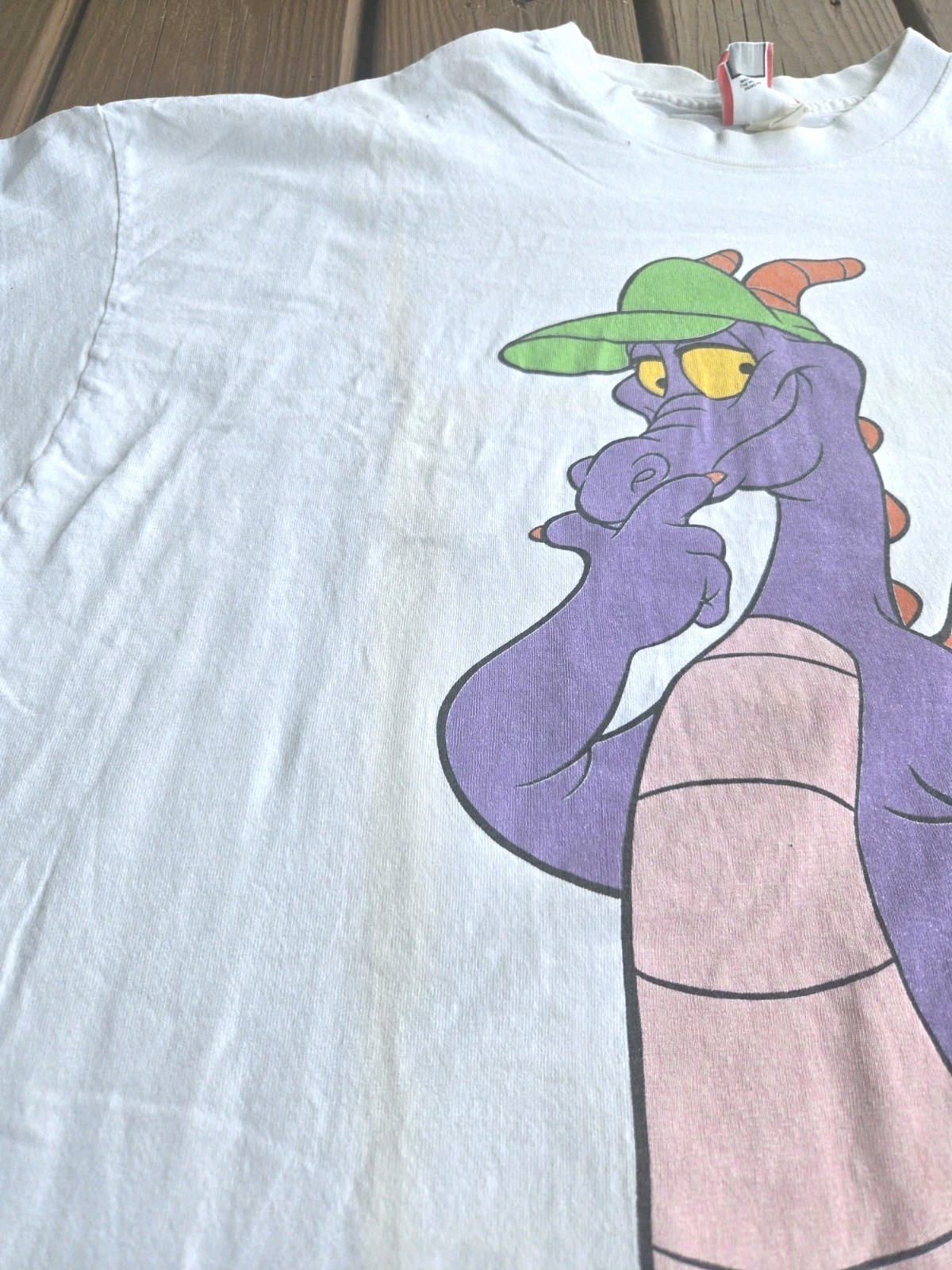Vintage Disney Figment Dragon Epcot 2 Sided Promo Cartoon T-Shirt 90s USA READ