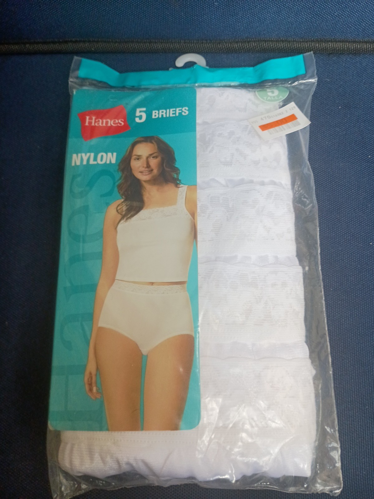 Hanes Nylon Briefs 5 Pack Women’s Size 5 Lace Waist White NOS 2007