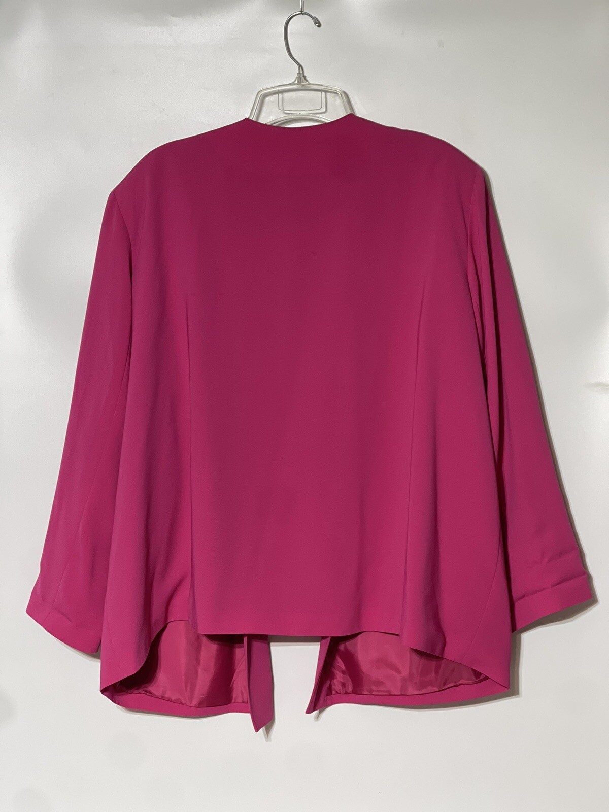 Vintage 80s Womens Plus 30W Top Blazer Shoulder Pads Hot Pink Tropical Floral