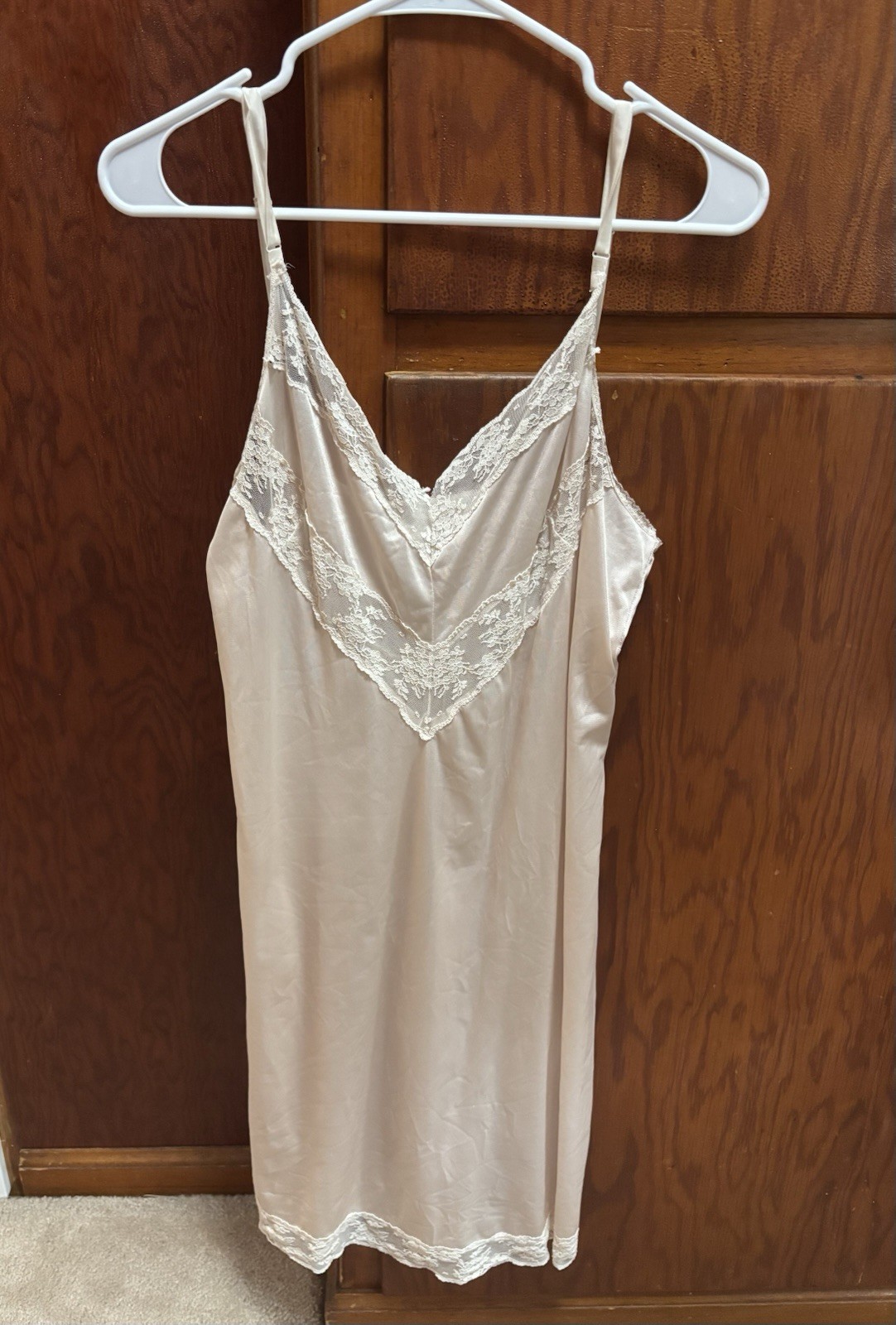 Vintage Slip Or Nightgown Ivory 40 Inch Bust