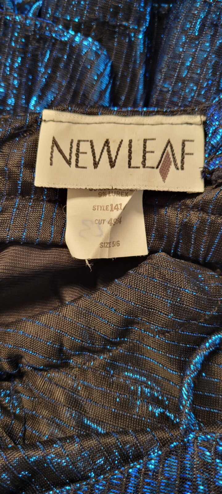 Vintage New Leaf By Samir Metallic Acetate Lurex Disco Cocktail Party Dress 5/6