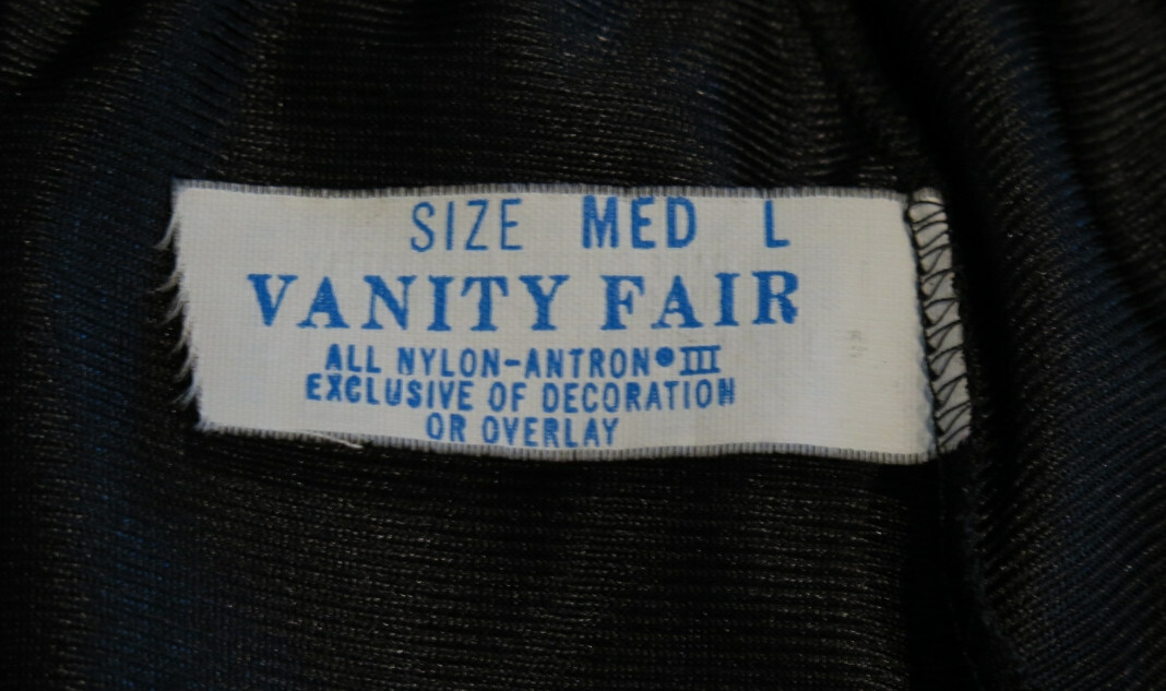 Vintage Slip Lingerie Black Silk by Vanity Fair Size Med L Pretty 1970s