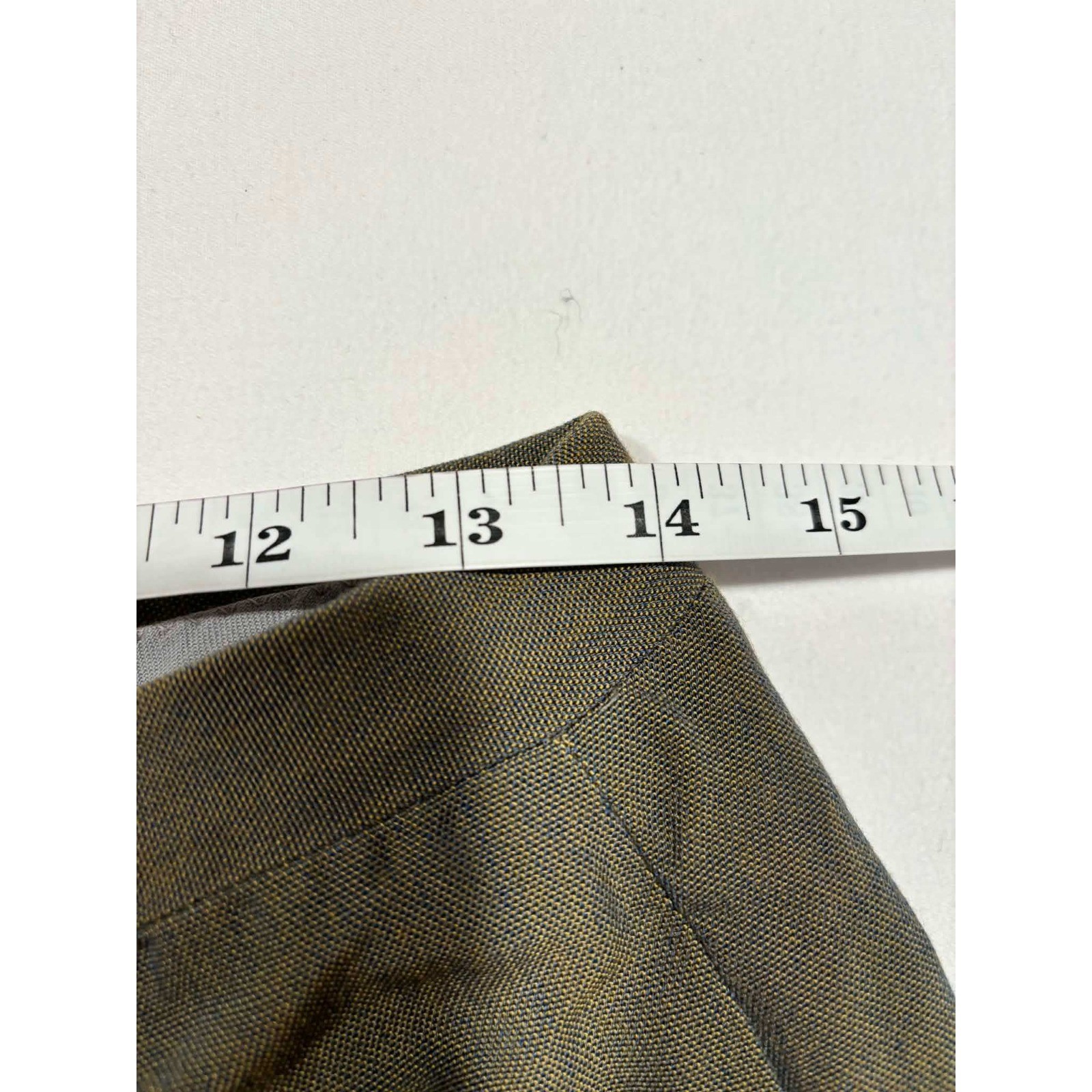 Vintage Diplomat Mens 2 Piece Suit Olive Green Mandarin Made in USA 28×22.5