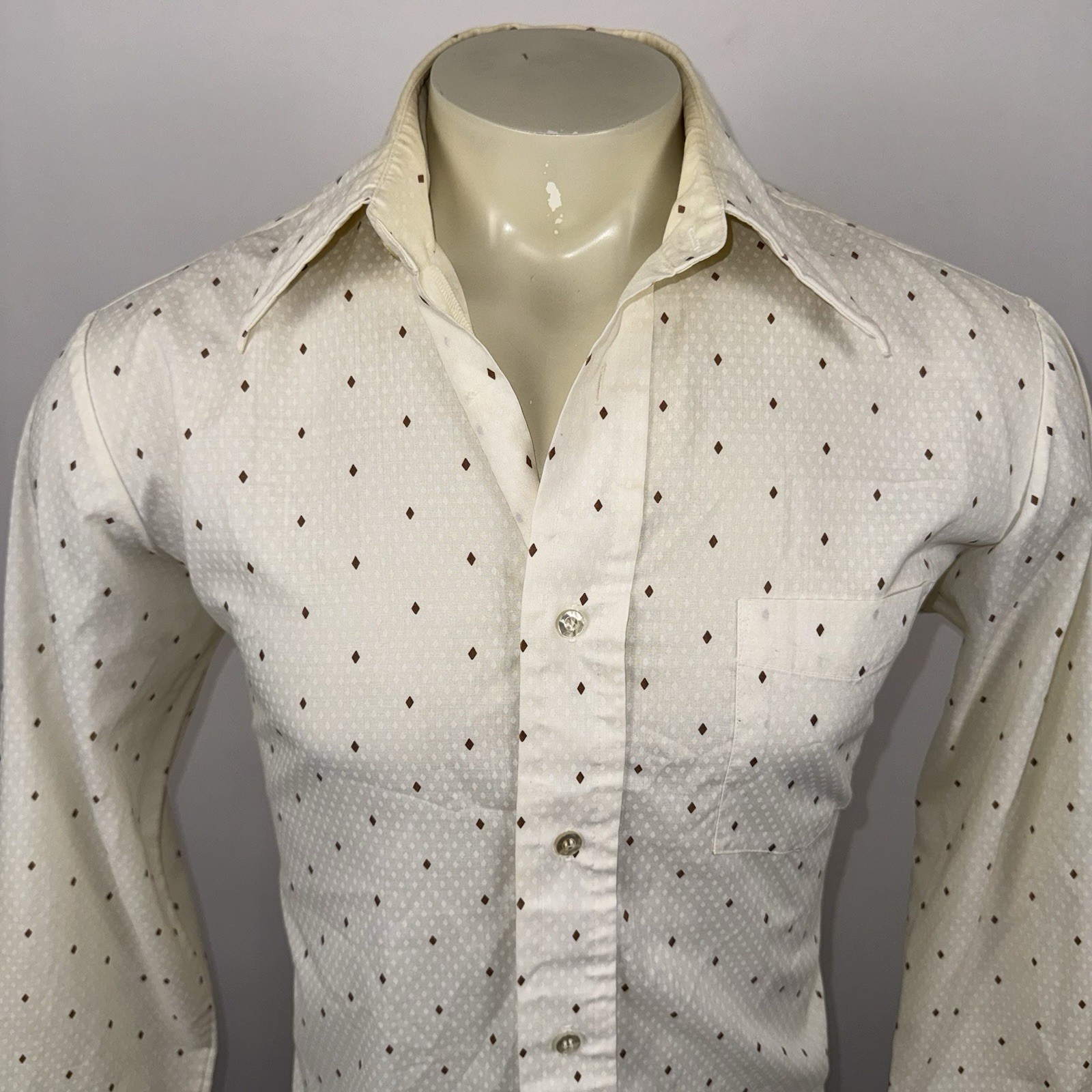 Vtg 60s 70s Mohawk Dress Shirt Hippie Disco Saturday Night Fever Mens 16 Large