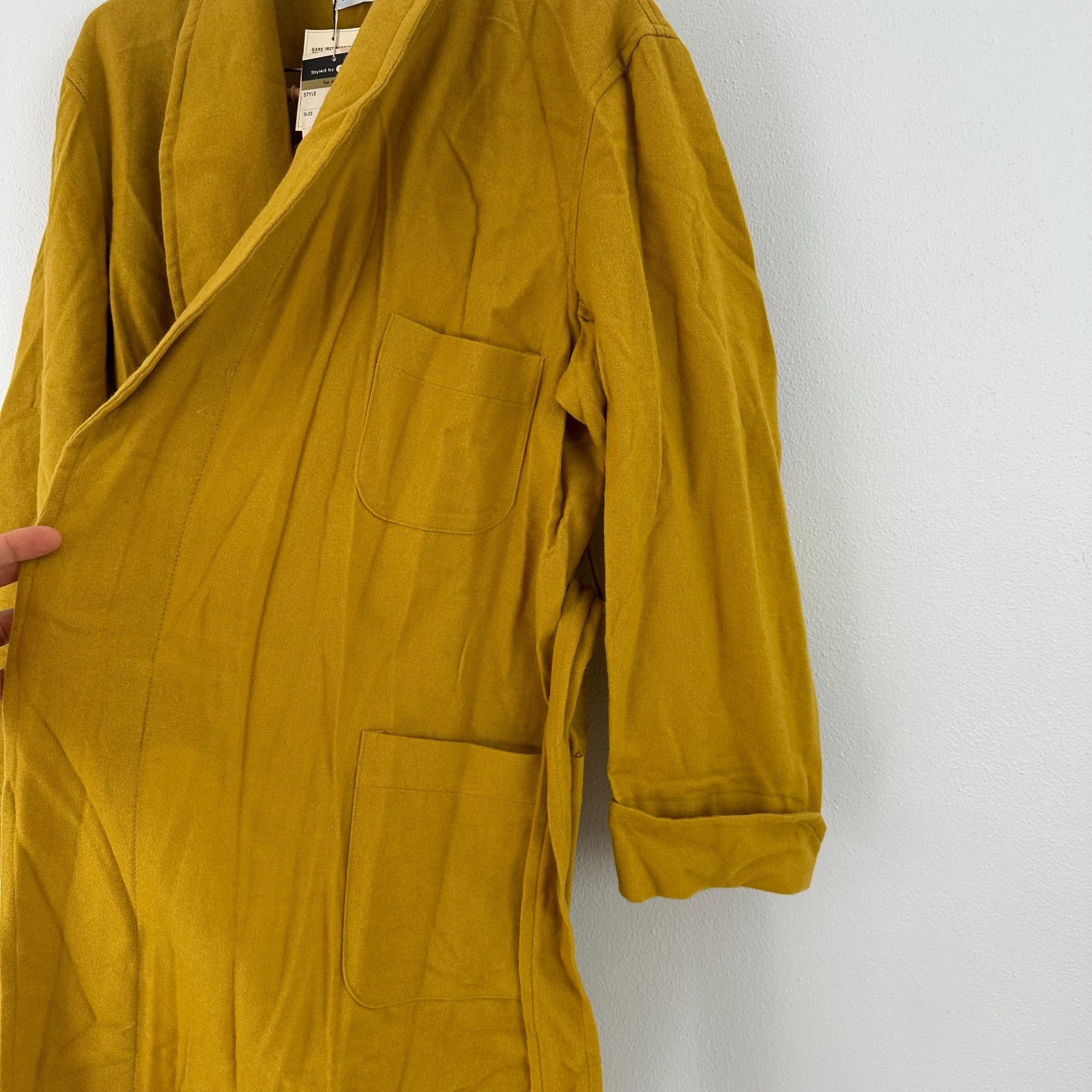 Vintage MCM Mens ROYTEX Wool blend Robe M L mustard yellow NWT New