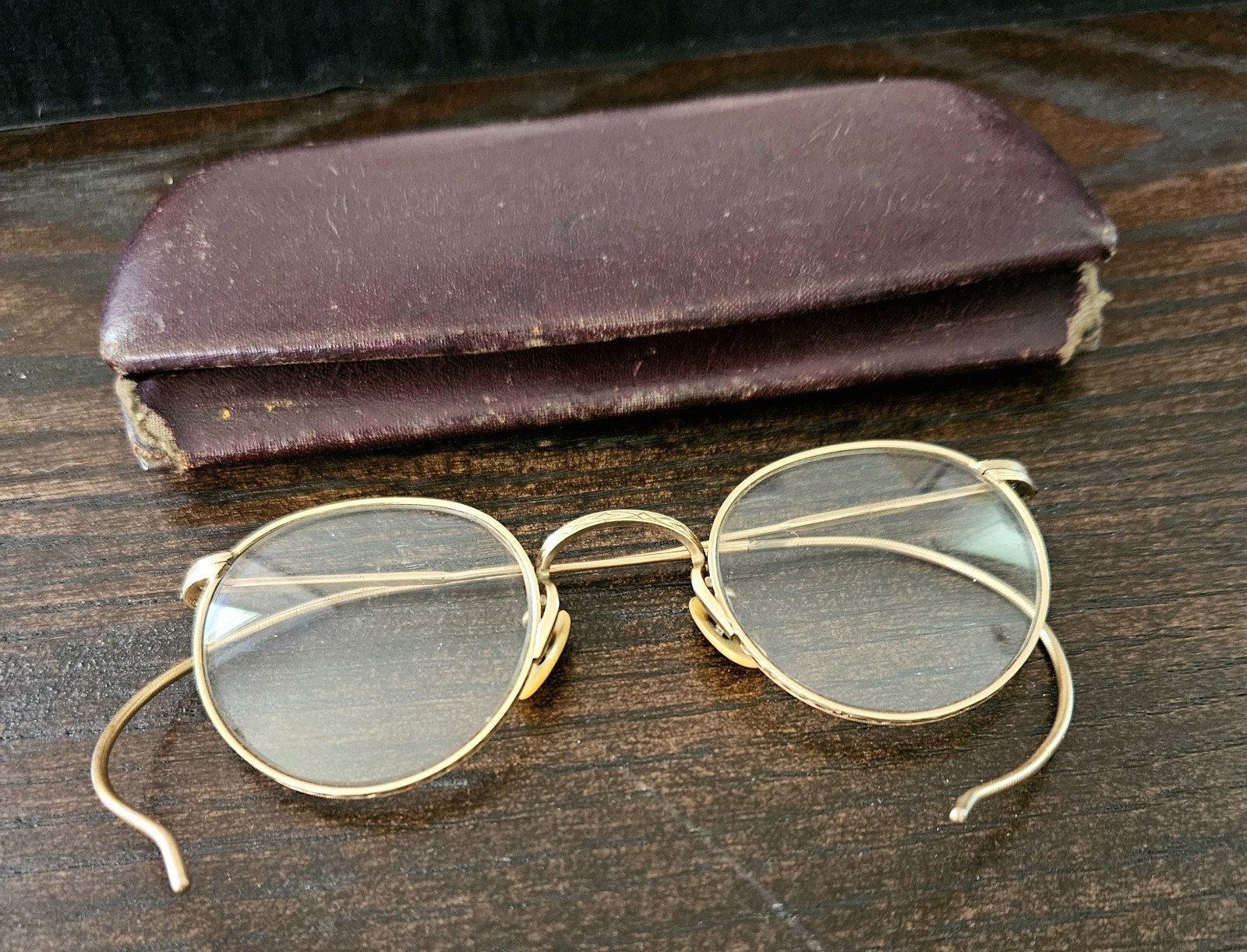 Vintage Artcraft Nokorod 1/10 12k GF FUL-VUE Gold Antique Eyeglasses With Case