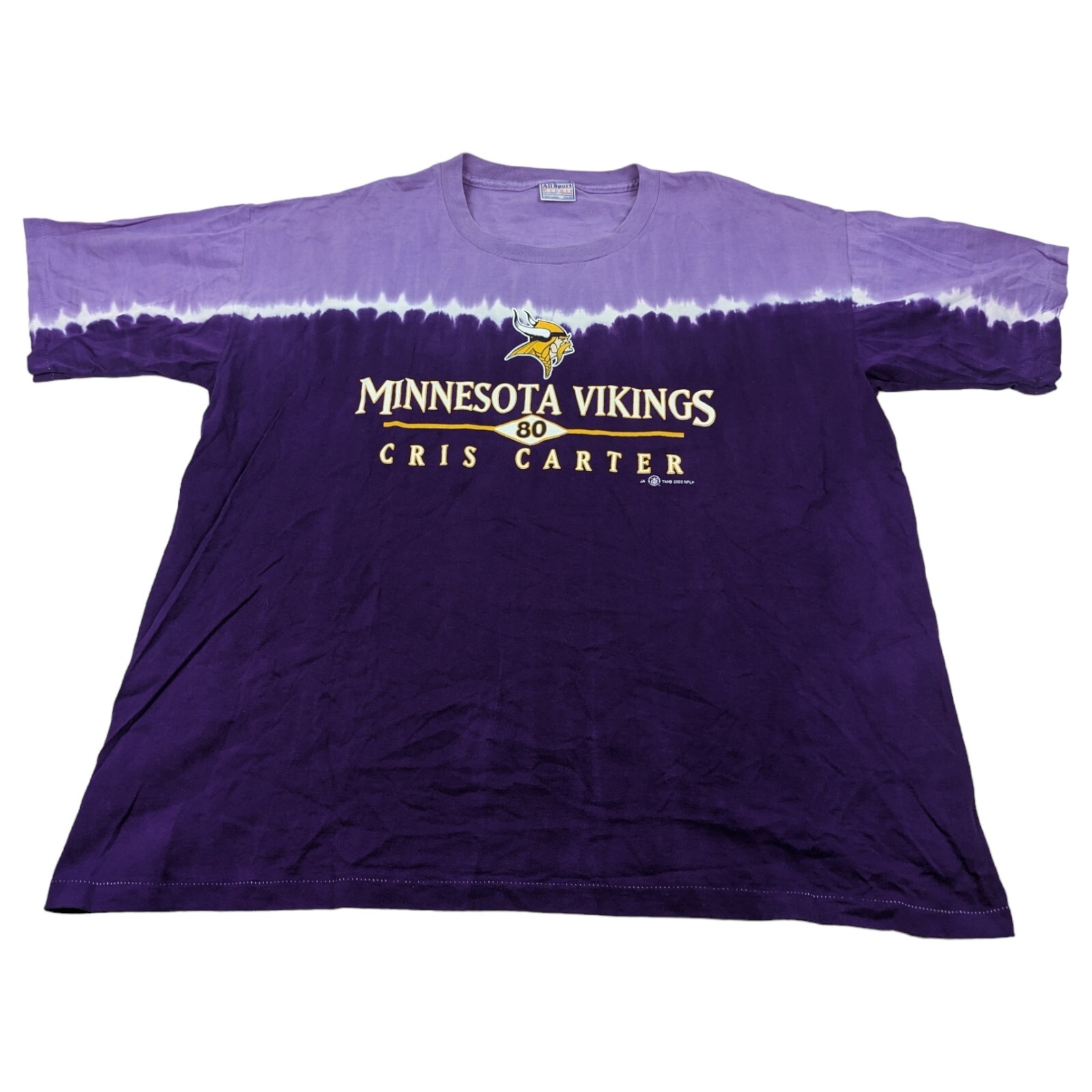 Minnesota Vikings Chris Carter Vintage Y2K Purple Tie Dye Shirt Mens XXL