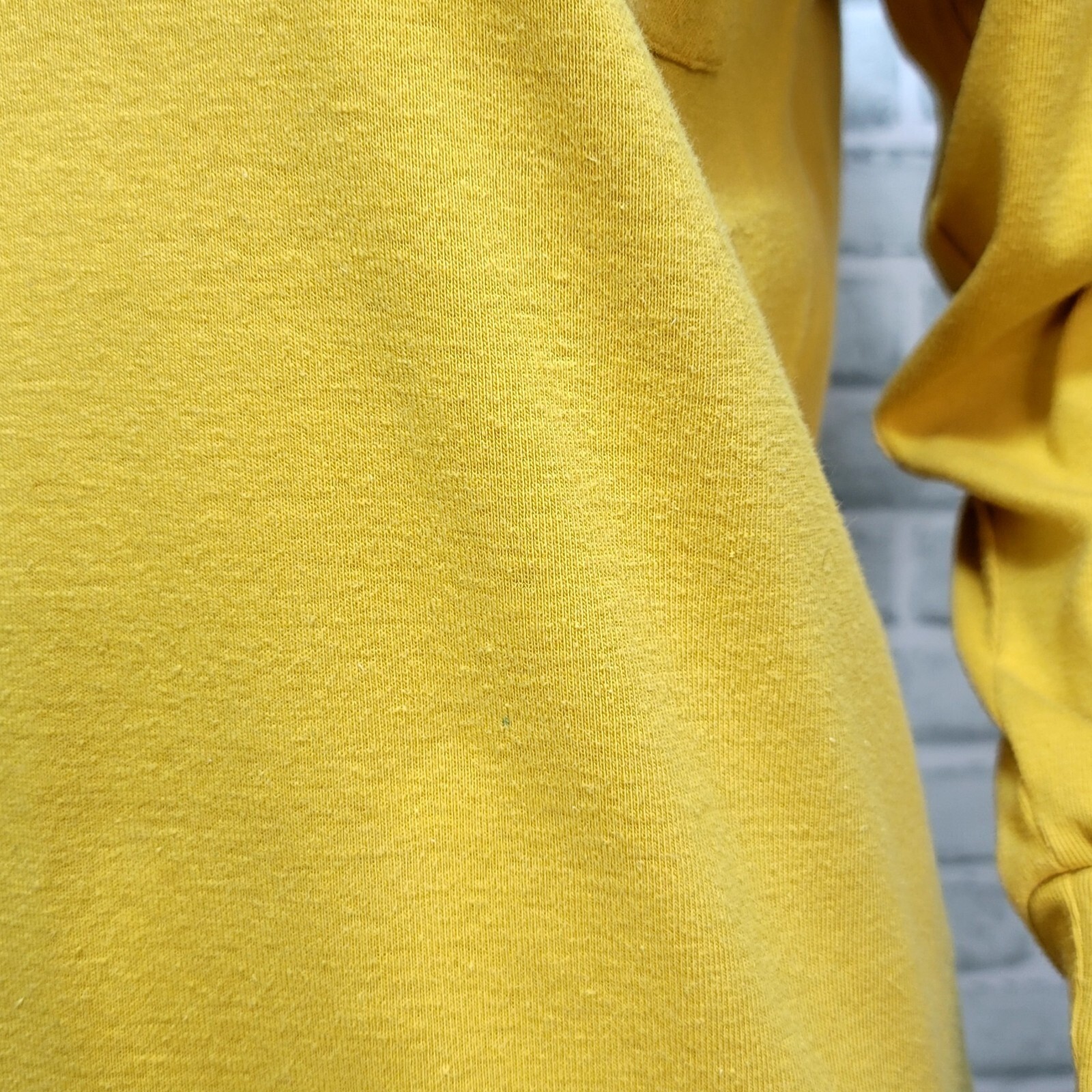 Vintage Disorderly Conduct Yellow Sweatshirt Dress Mock Neck Crest Logo Normcore