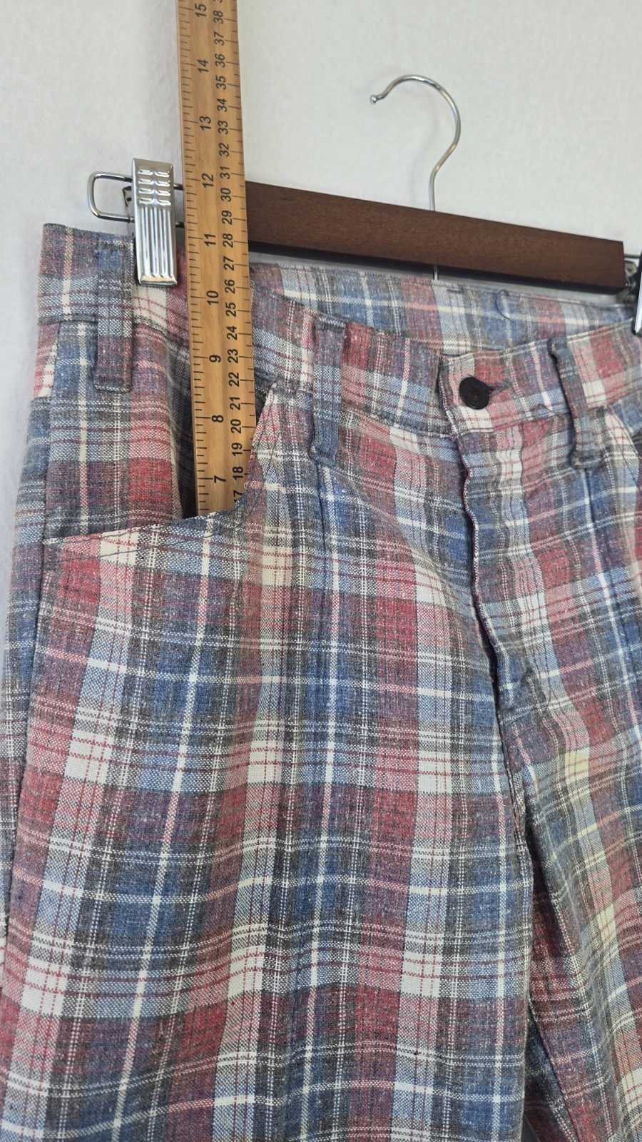 VTG Levi’s Plaid Disco Pants Mens 60s 70s Flare Leg Trousers