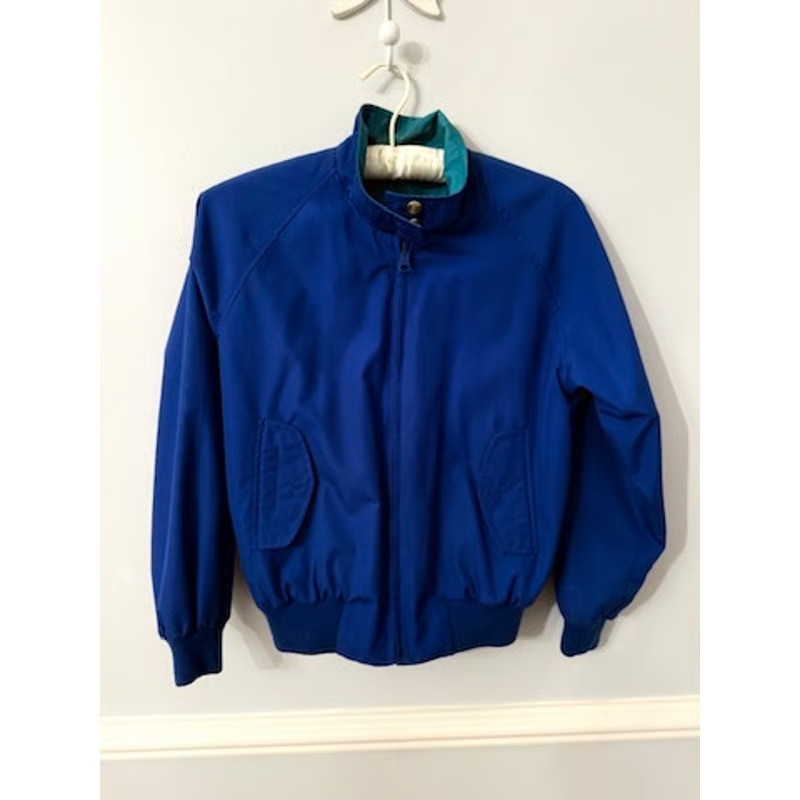 Lands’ End Reversible Bomber Jacket – Blue & Teal Nylon/Poly Blend – Size M