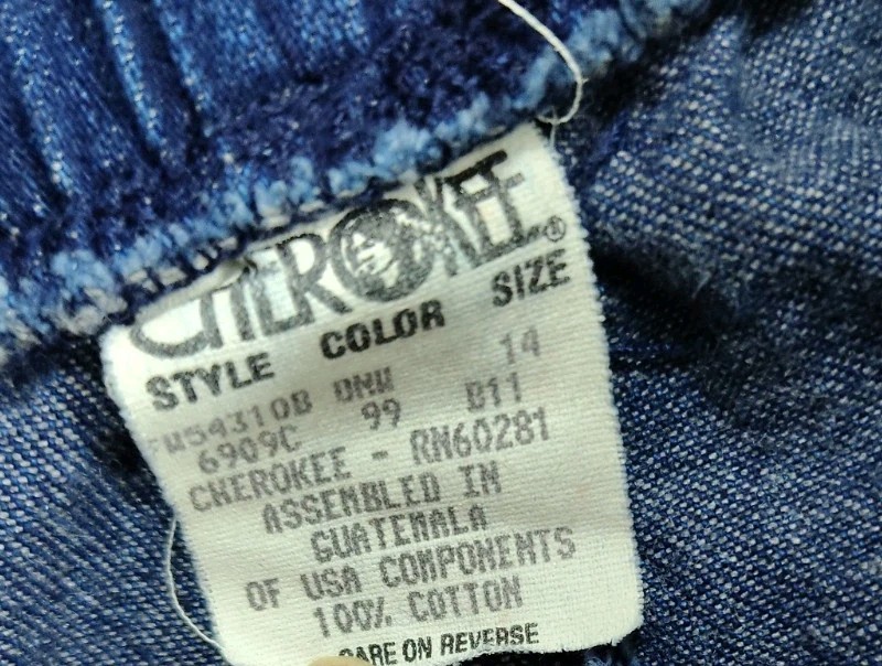 Vtg 80s 90s Cherokee Denim Midi Maxi Skirt Button Front Prairie Cottagecore 14