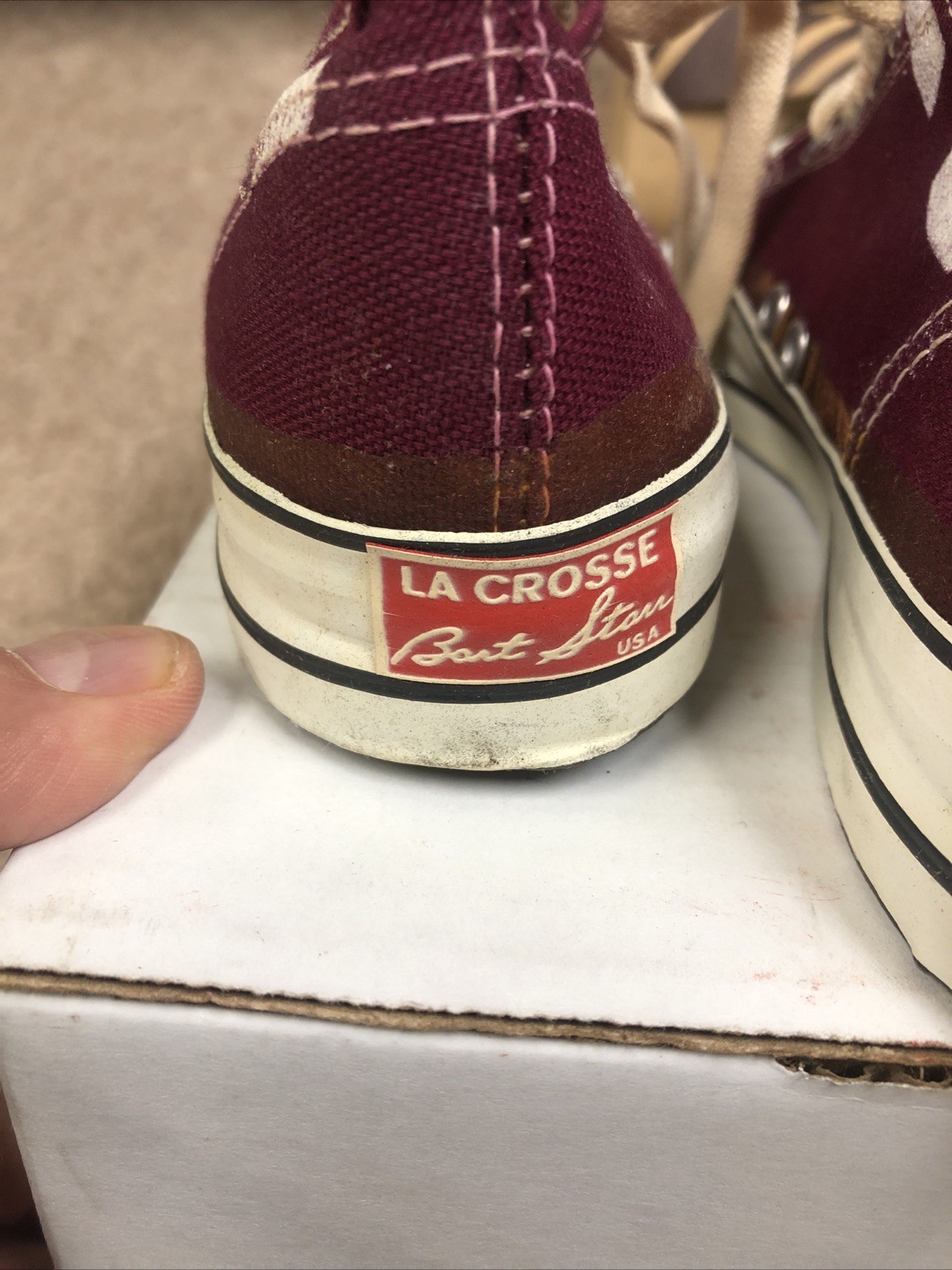 Vintage Lacrosse Bart Starr Quarterback Cut Low Top Canvas Sneaker 3 1/2 USA