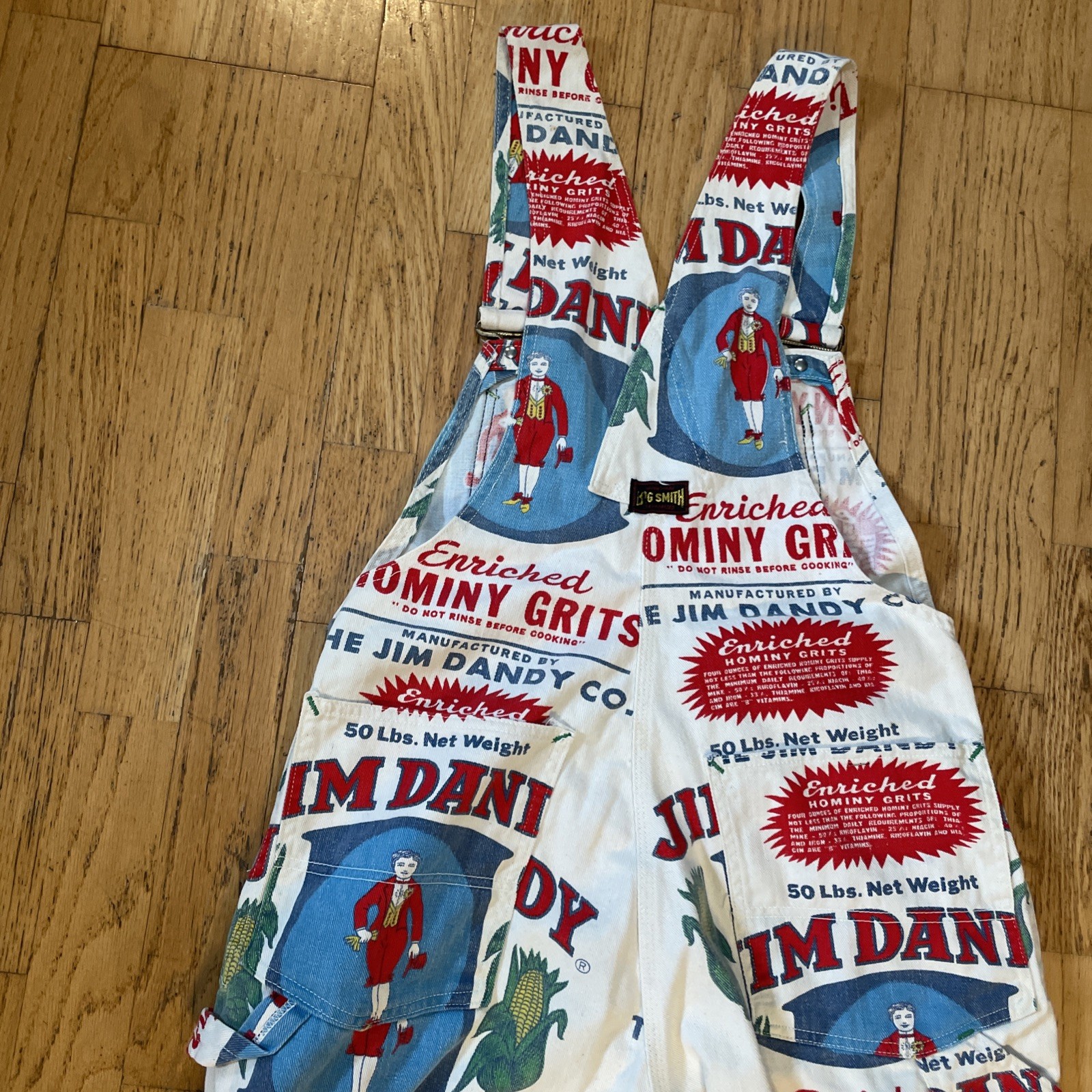 Big Smith Overalls Adult Vintage Jim Dandy Hominy Grits AOP Men’s Woman’s Cool