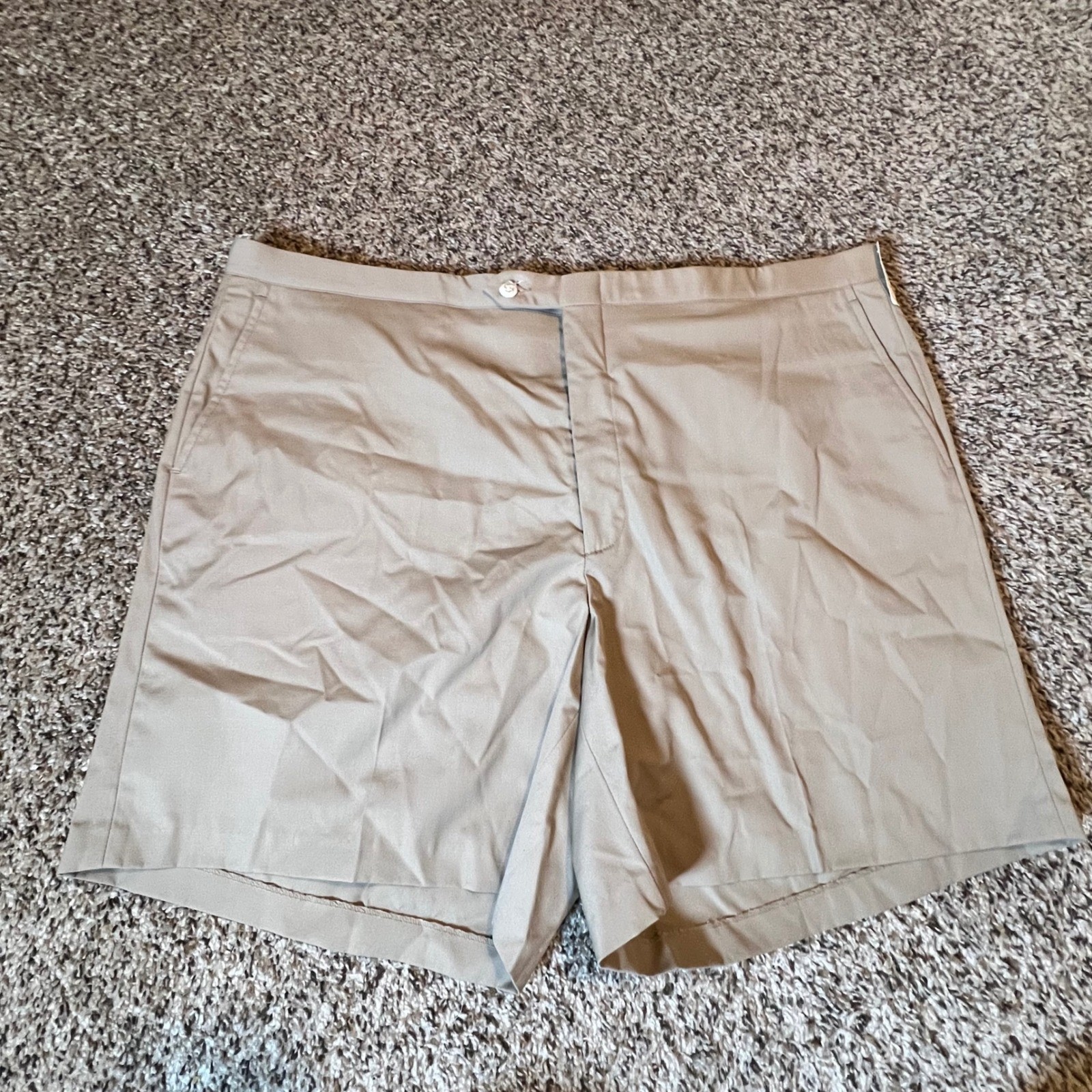 Sansabelt Golf Mens Khaki Beltless Shorts Size 42 Vintage New With Tags Tan