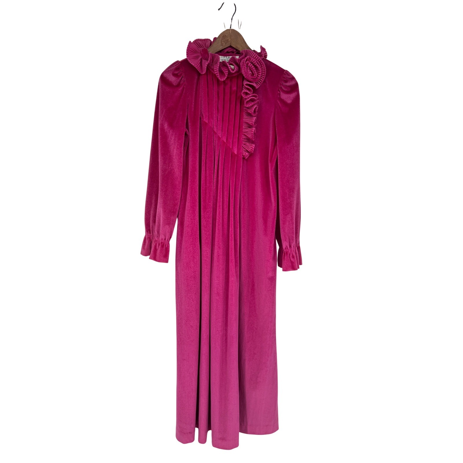 Vintage Gilligan O’Malley Robe Velvet Women S Pink Ruffle Victorian Regency 80s