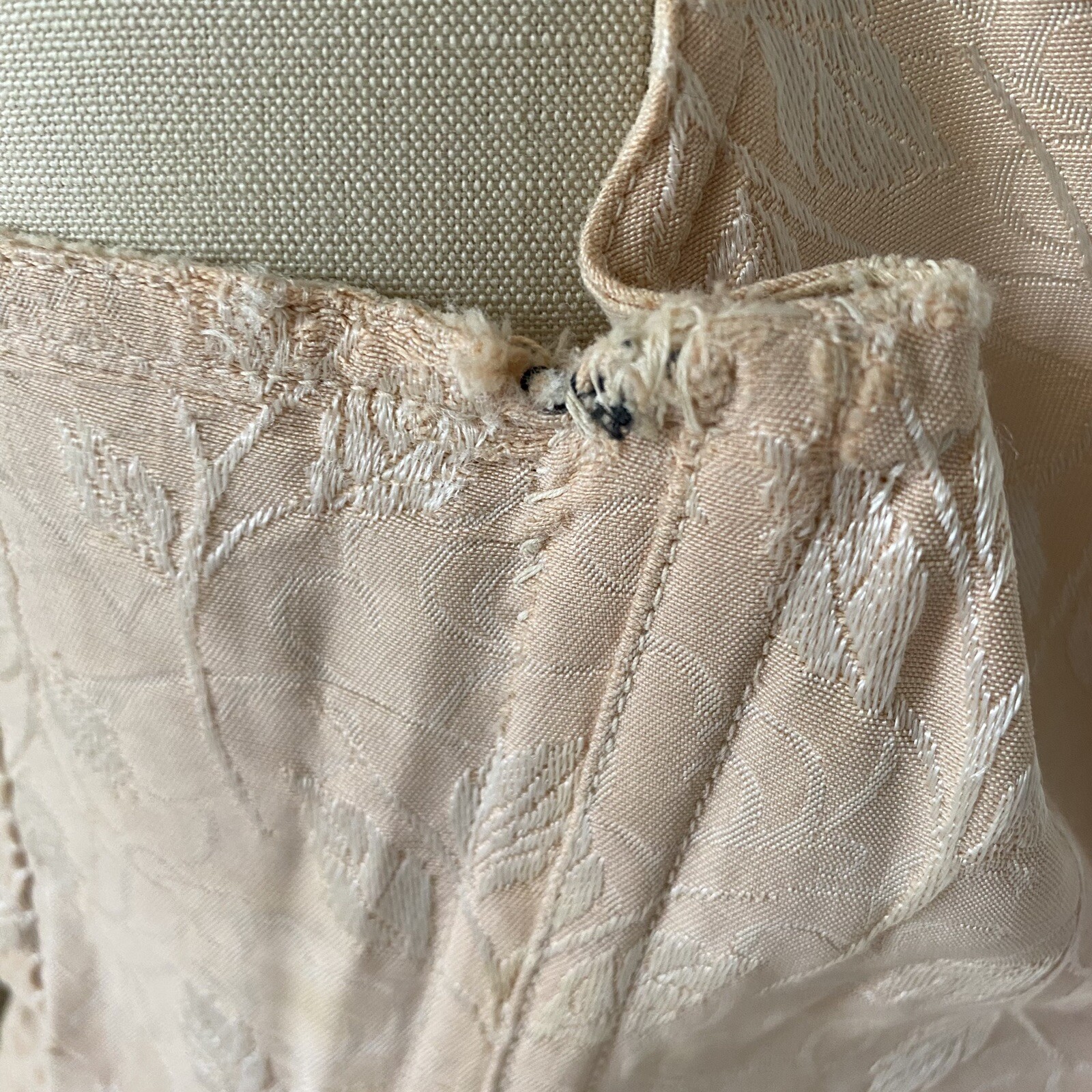READ Vtg Corset Girdle with Garters Open Bottom DAMAGED
