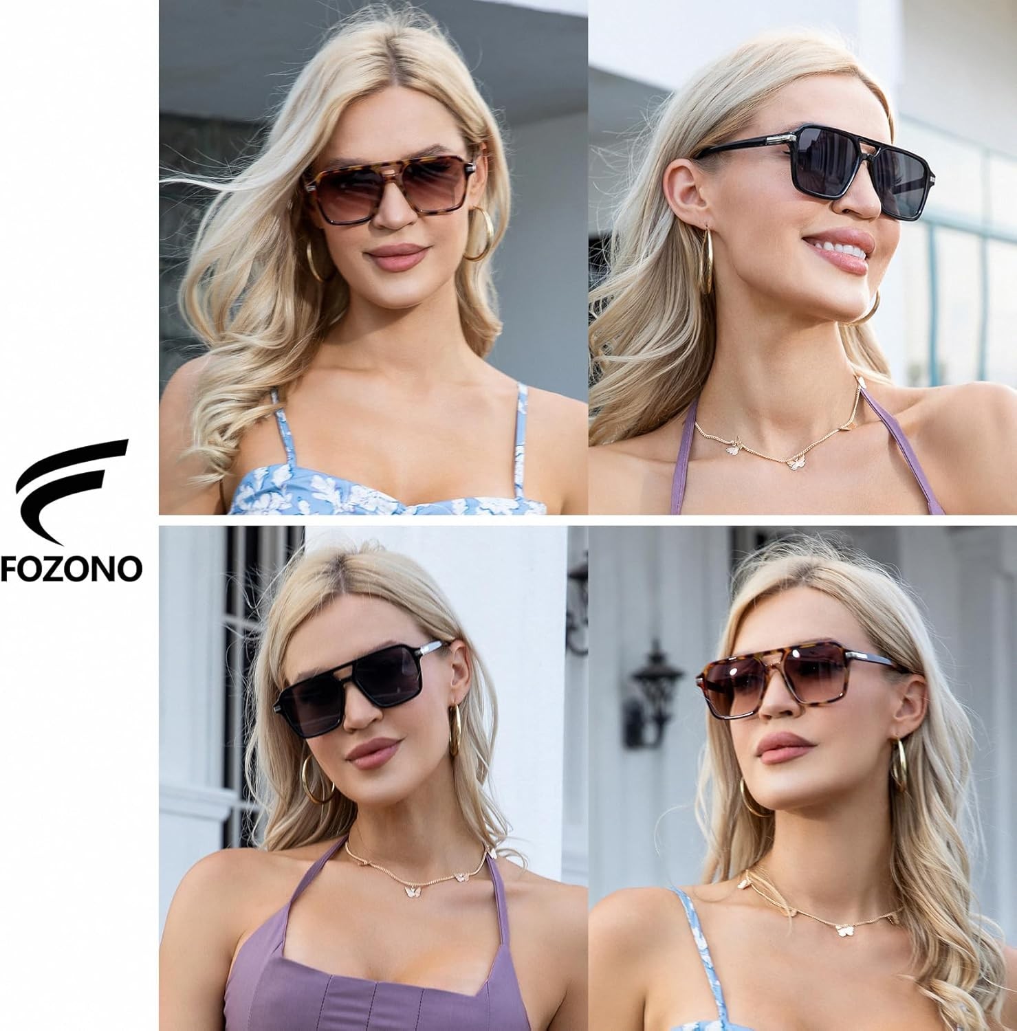 Retro Aviator Sunglasses for Women Men Trendy Classic Square 70s 80s 90s Vintage