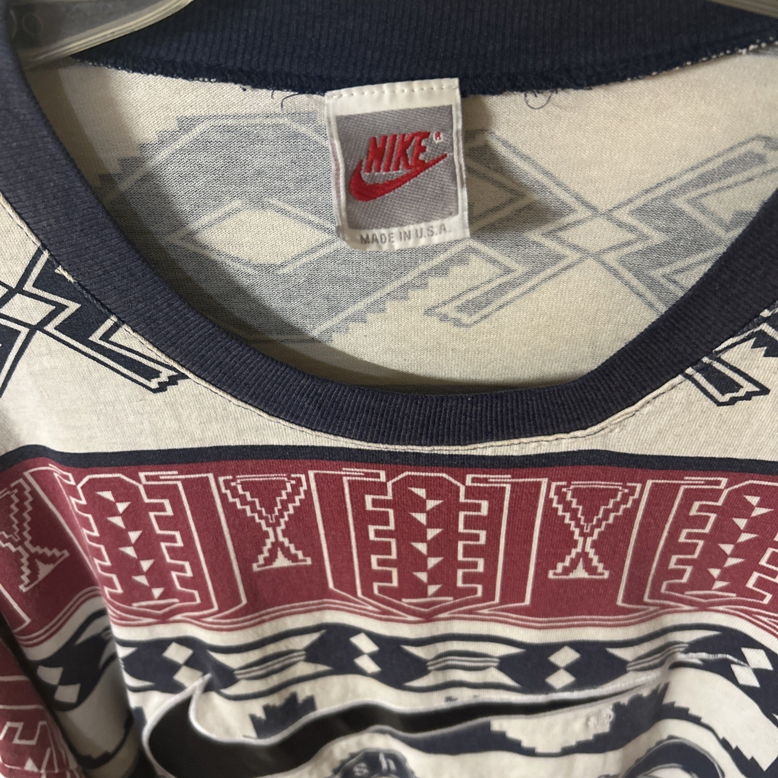 Nike Geometric Navajo Shirt Men XL Vintage 90’s AOP Abstract Design Made USA