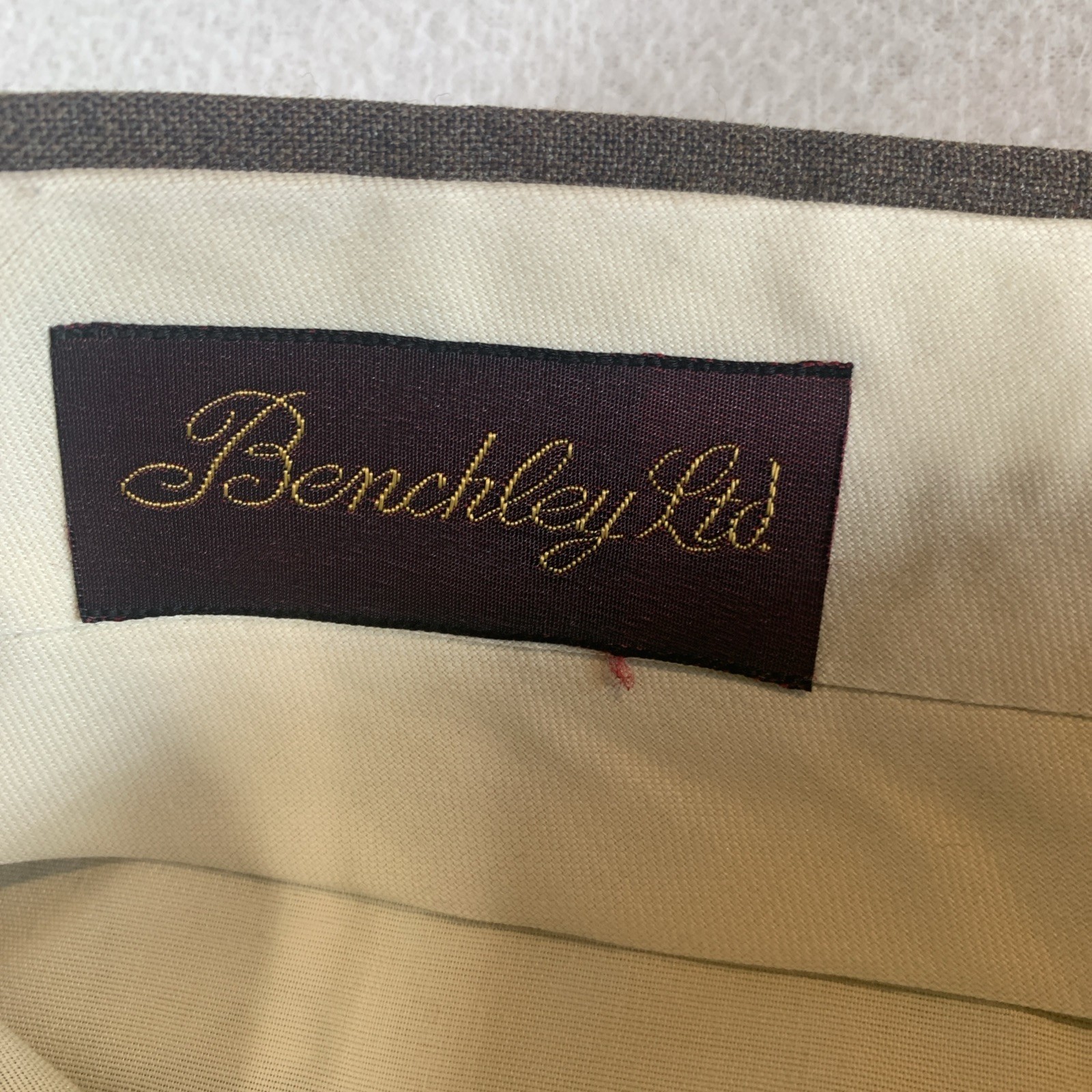 Vintage BENCHLEY LTD Dress Suit Pants Mens 37×30 Brown 100% Wool Made in USA