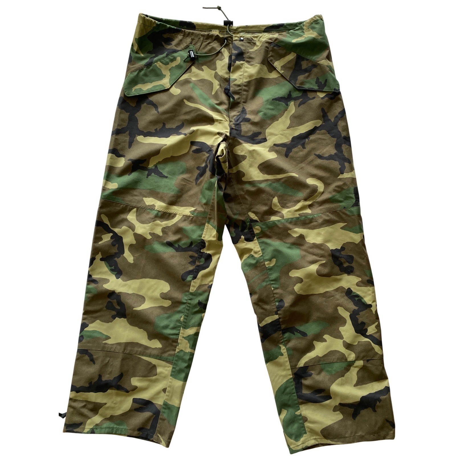 Vintage ECWCS Gore-Tex Waterproof Woodland Camo Military Overpants Size 35–39