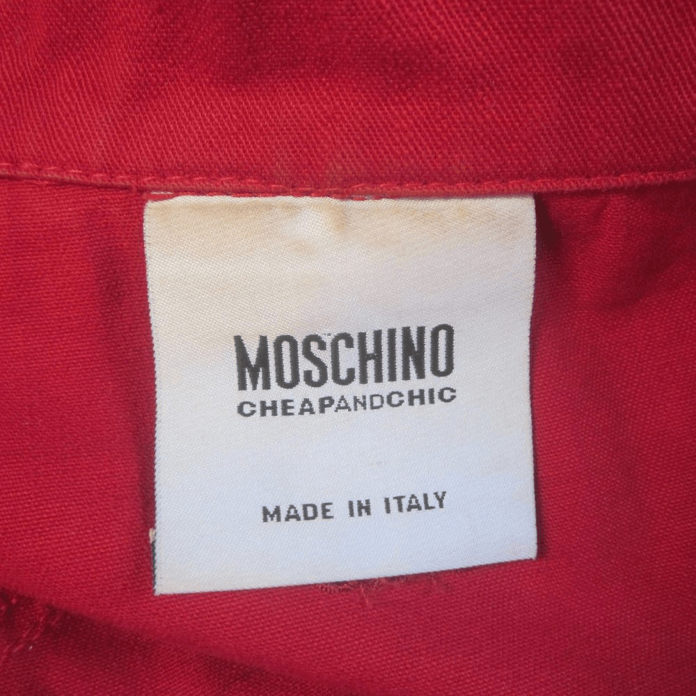 Moschino Womens Size 6 Cheap & Chic Red Embellished Cropped Jacket Made in Italy