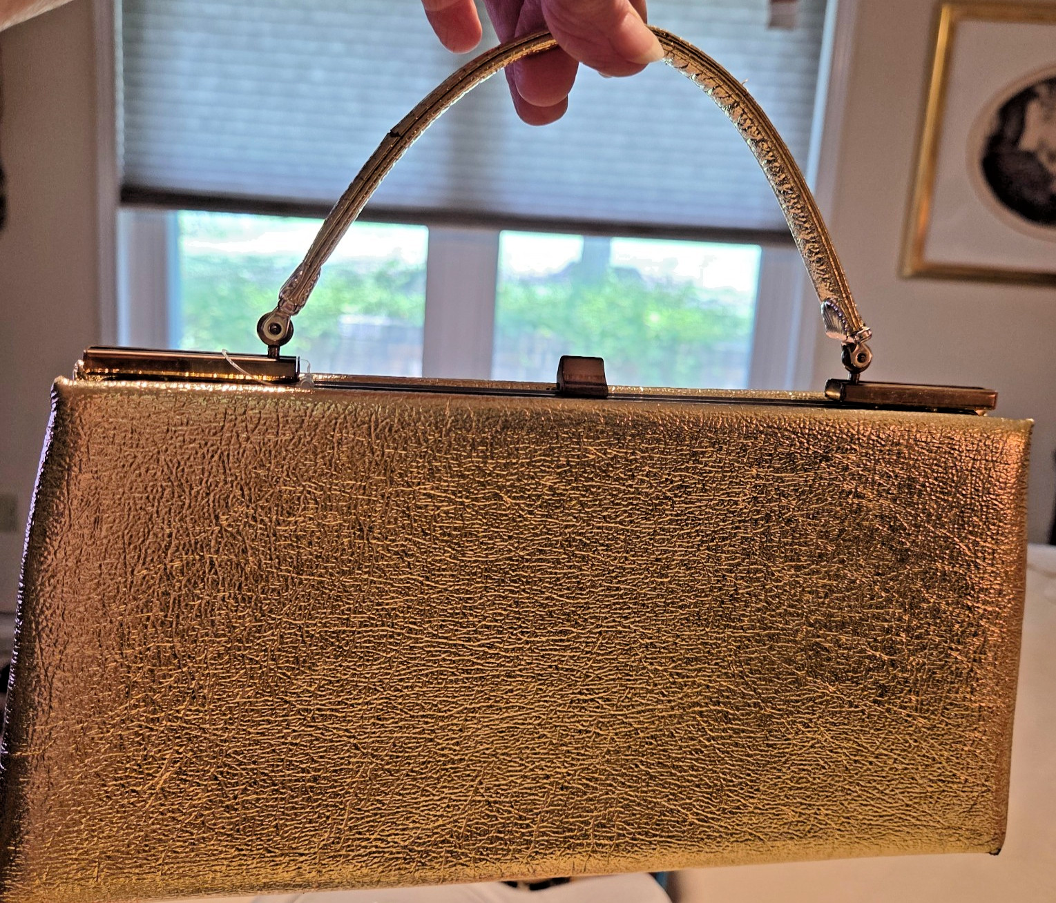 Vintage 1960s Glide-Away Gold Evening Handbag Lisa M