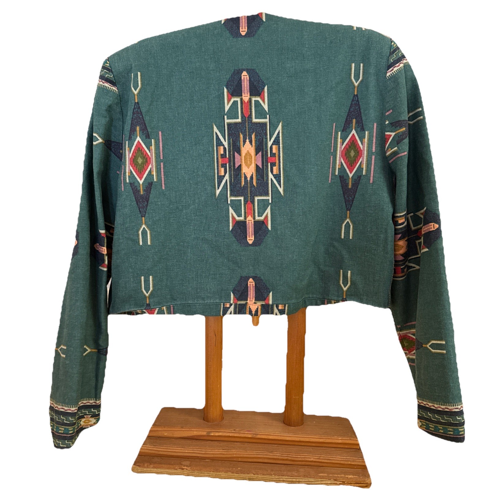 WRAPS SOUTHWESTERN Double Ranch Short JACKET Vtg 80’s Silver Concho Texas L