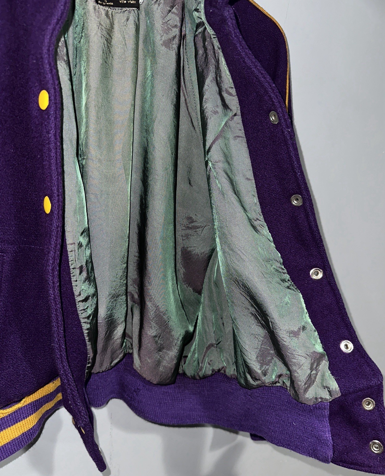 Vtg Empire Purple Wool Varsity Jacket Size 42 Shrunken Fits Men’s Small