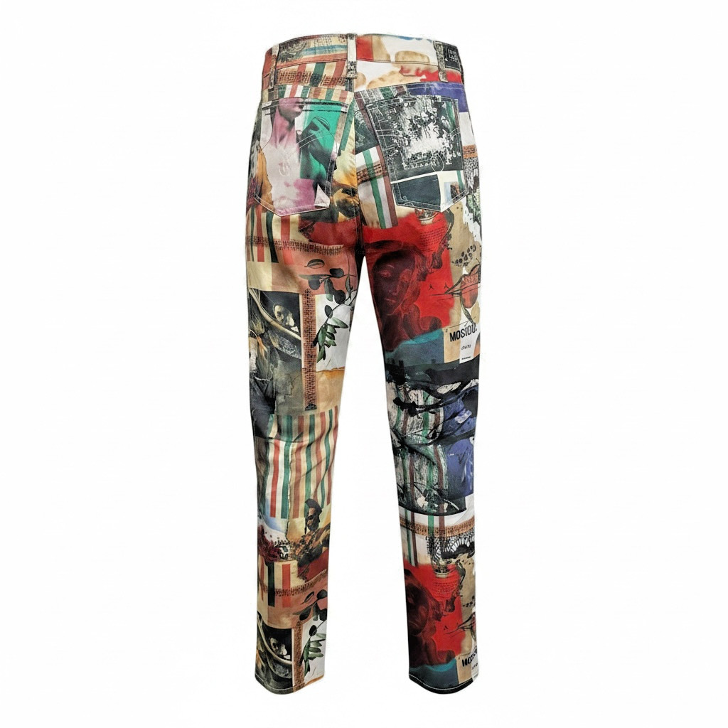 Vintage Moschino Jeans Mona Lisa Art Pants 90s Size 29 Rare