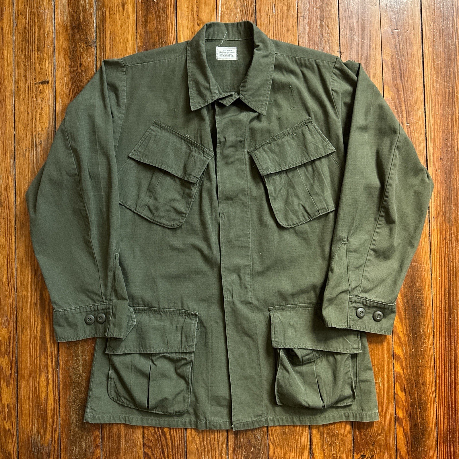 Vintage 1960’s Vietnam Era Jungle Jacket Ripstop Poplin Size Small Regular 1968