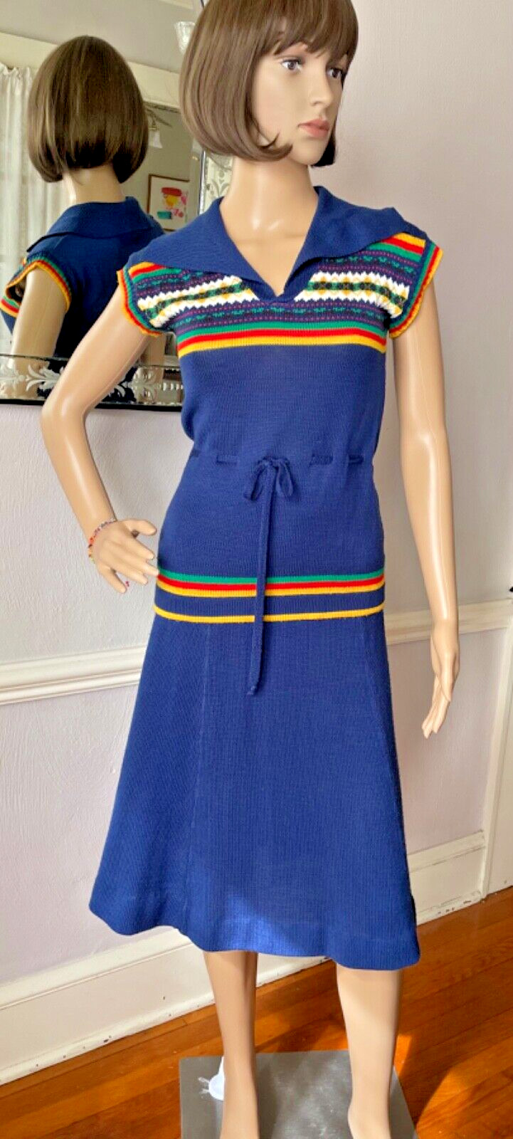Figure Flattering Vintage 1970’s Sweater Top & Skirt SET, Frederick Adkins Sz 2