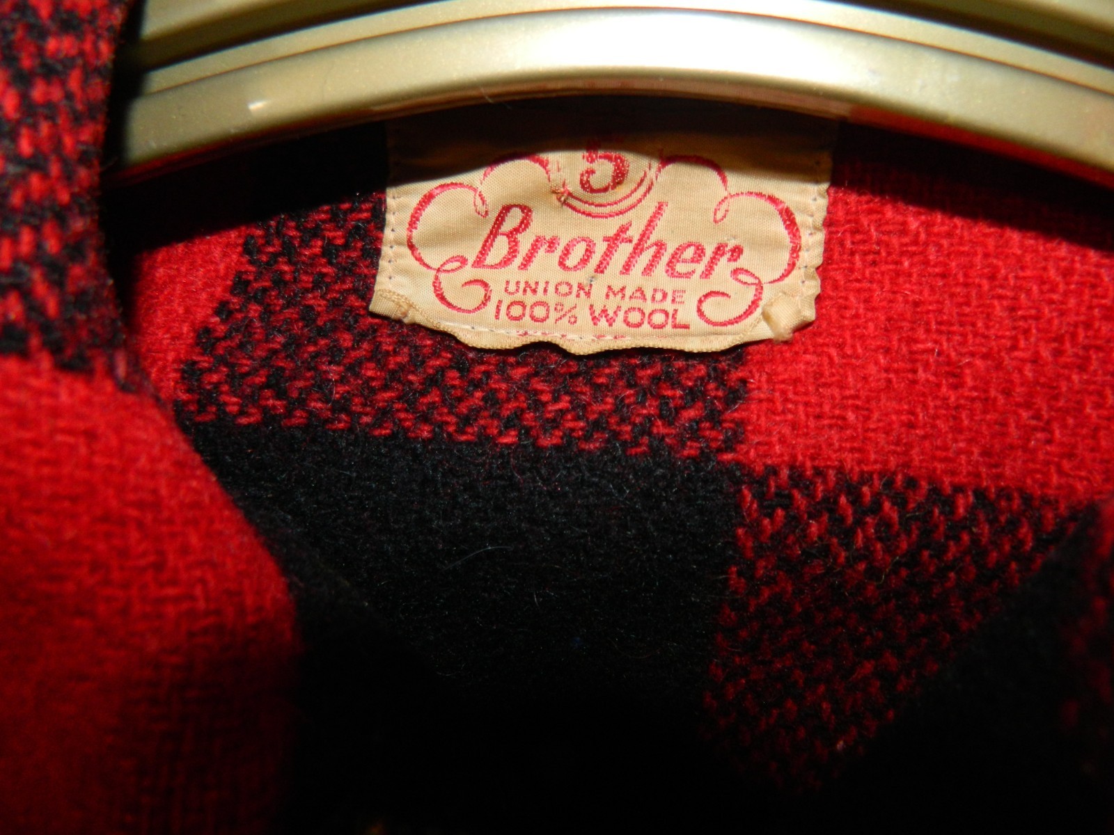 Vintage 1960s 5 Brother Wool Buffalo Plaid Hunting Jacket Red/Black VERY NICE