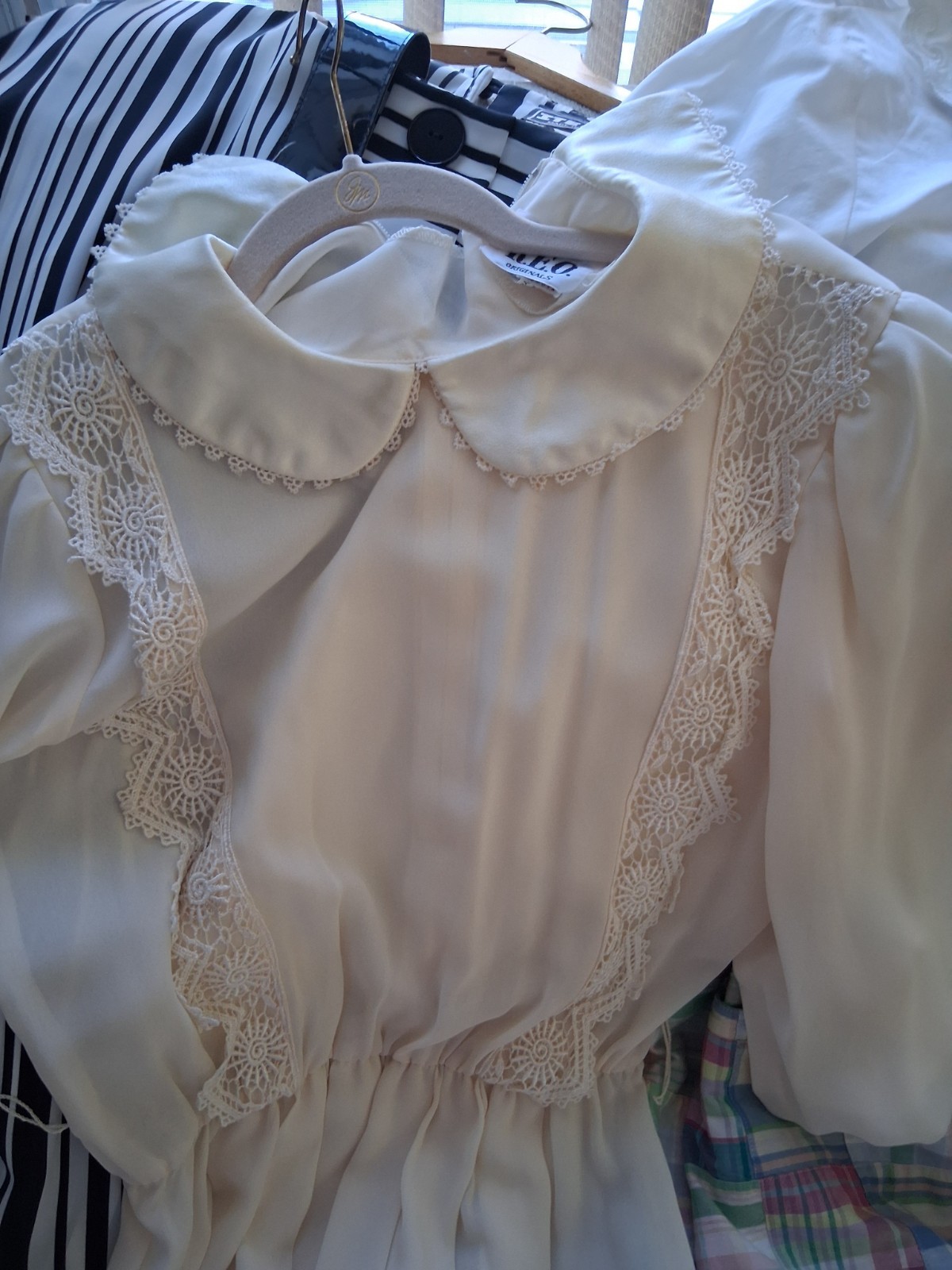1980s 90s Womens Vintage Clothing Lot 3 Dresses, 2 Sets, 1 Blouse, Madras, Lace