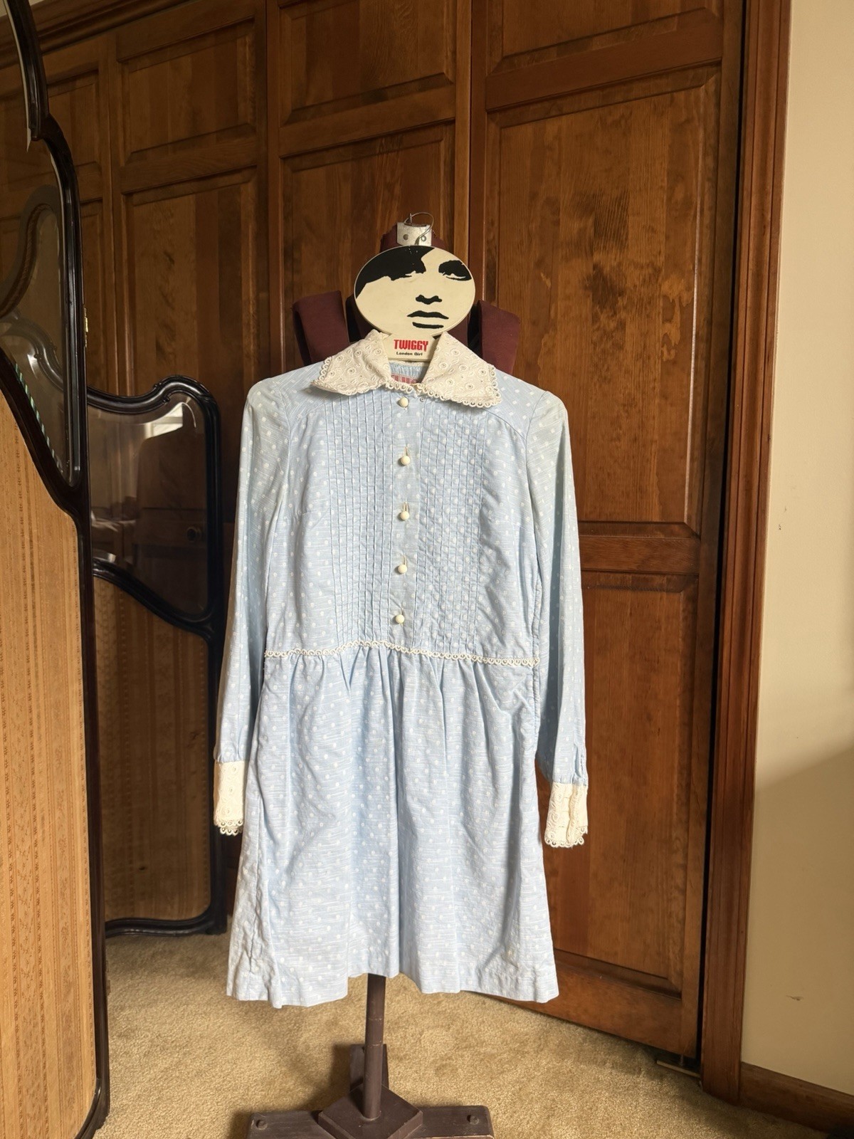 RARE Vintage 1960s Twiggy London Girl Dress & Original Hanger BUNDLE Mod 60s
