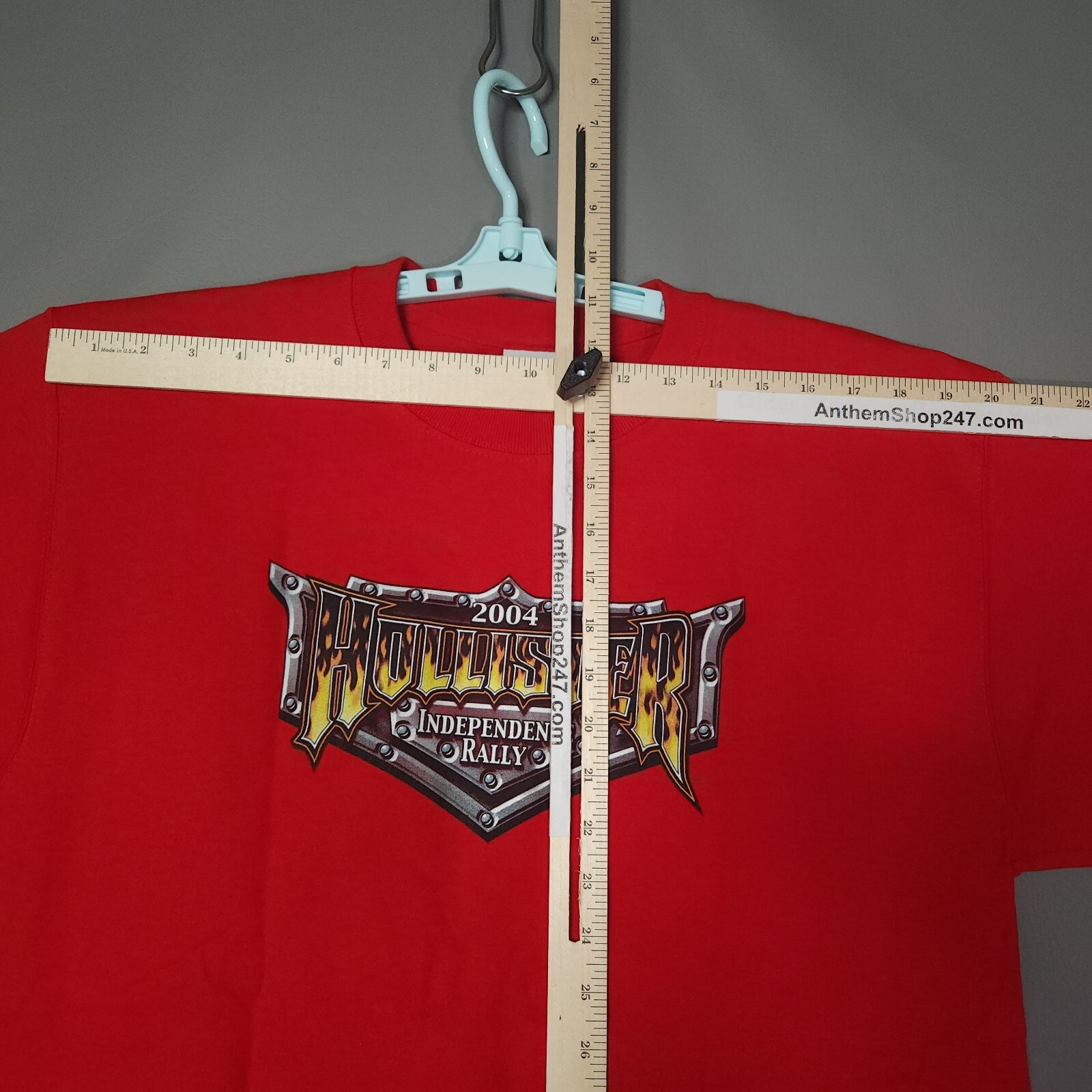 2004 Hollister Independence Rally Shirt Large Red Motorcycle Skull 4th of July