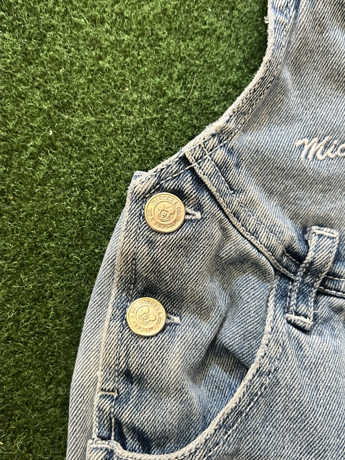 5T Vintage Embroidered Minnie Mouse Overall Shorts
