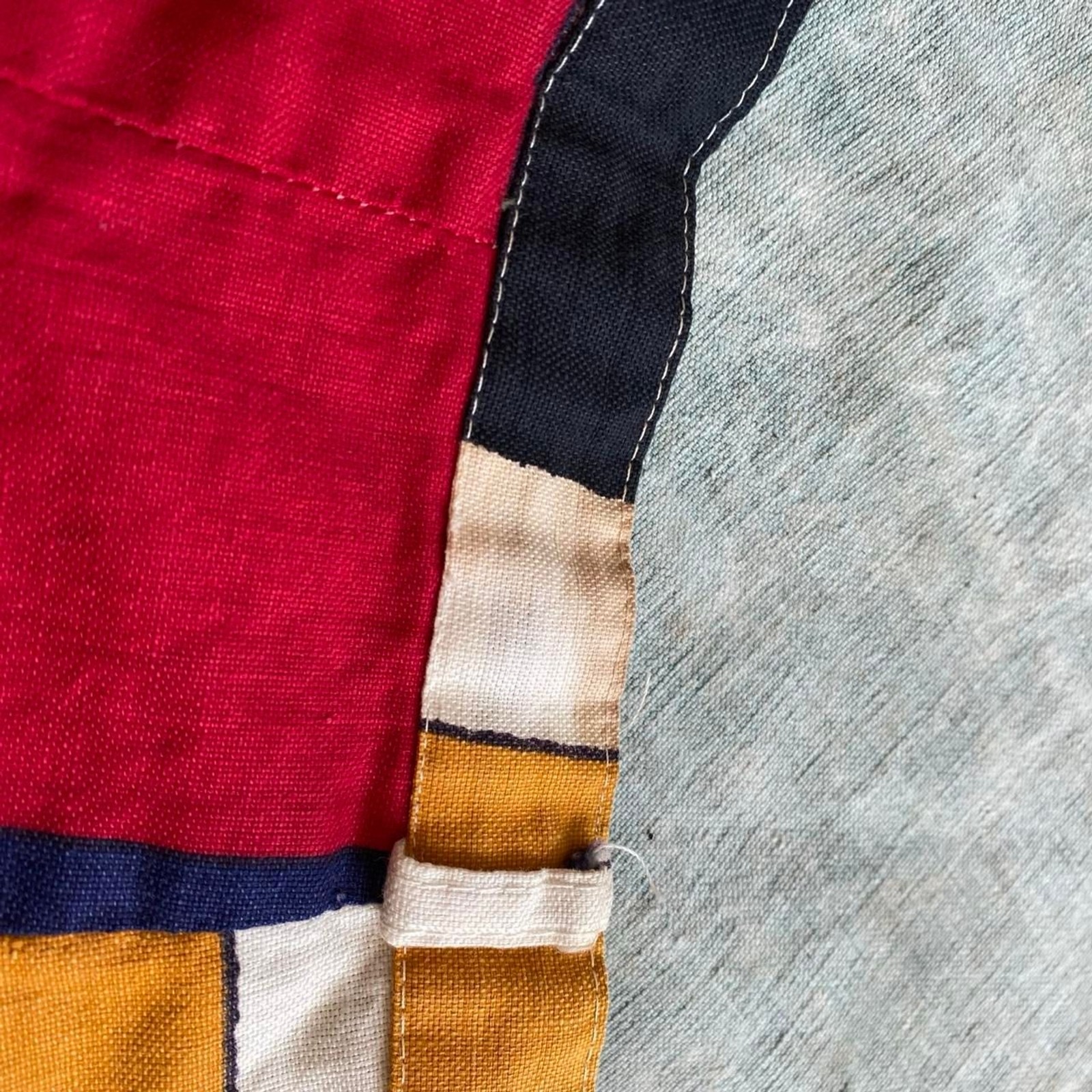 1960s geometric pattern cotton side zip shorts