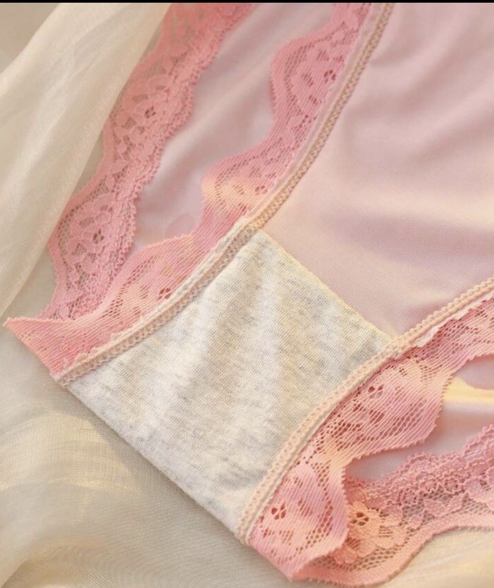Glossy Pink 2nd Skin Satin & Lace Buttery Soft String Bikini Pantie XL NEW
