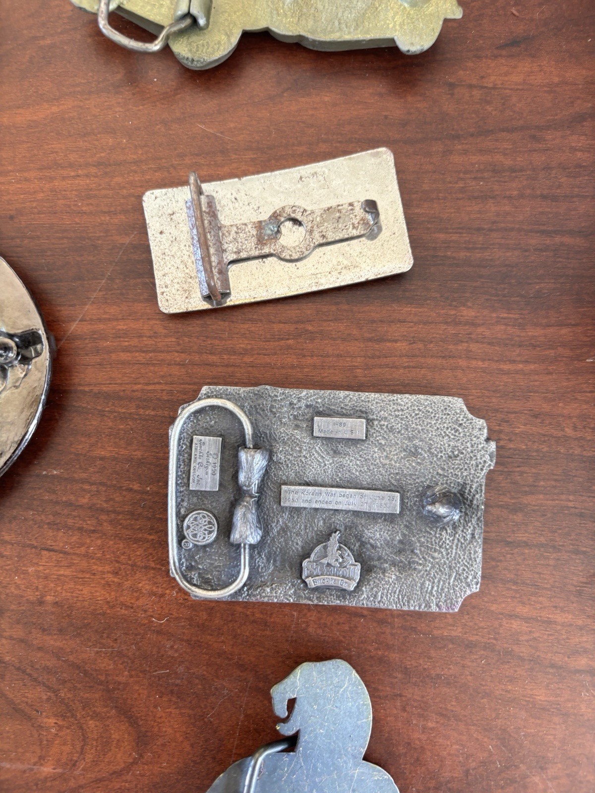 Vintage Belt Buckle Lot of 17 Mixed Western Cars Military Motorcycle Ford