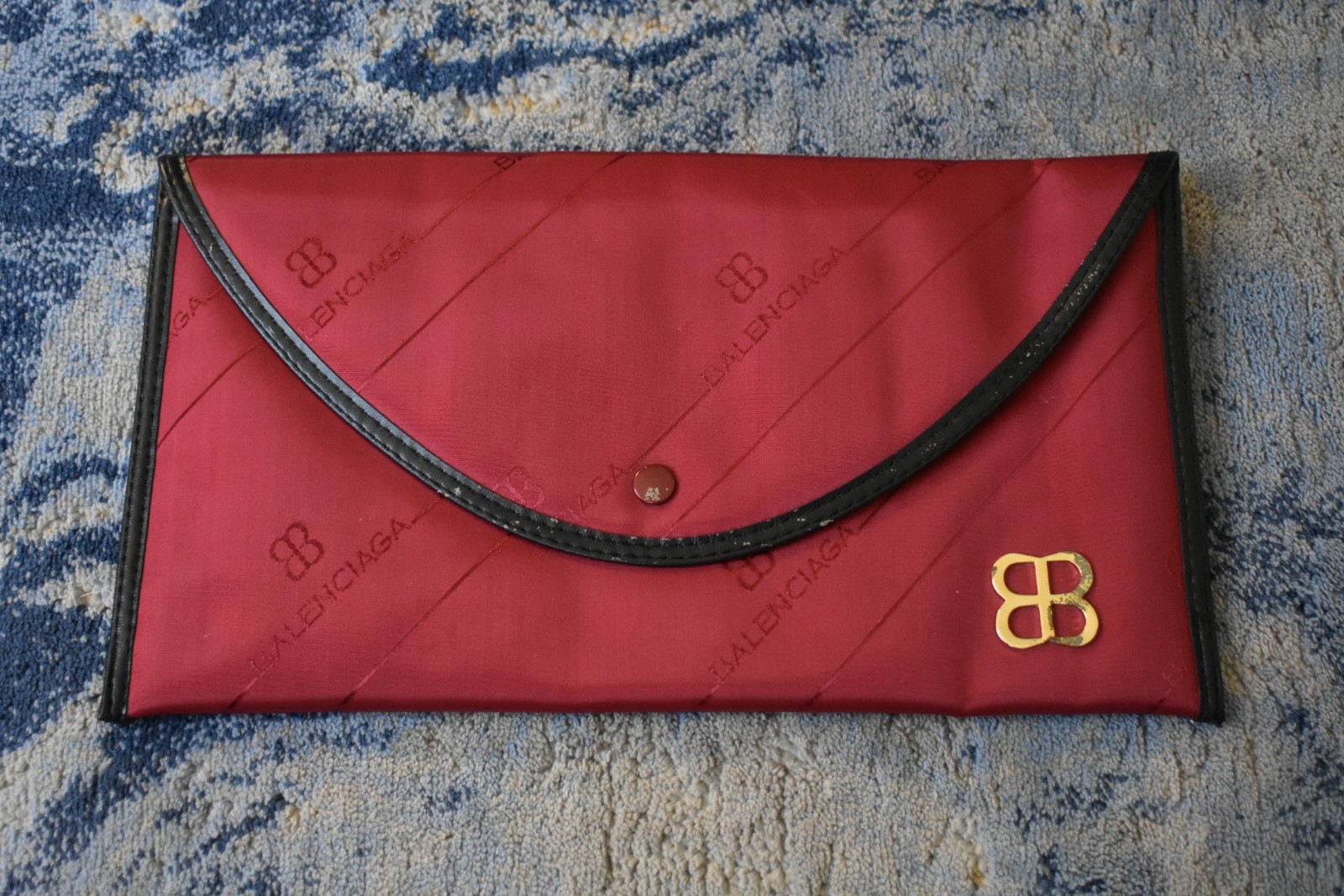 Vintage Promotional Cosmetic Clutch Bag 3D GOLD BB PLAQUE Balenciaga? – AS IS